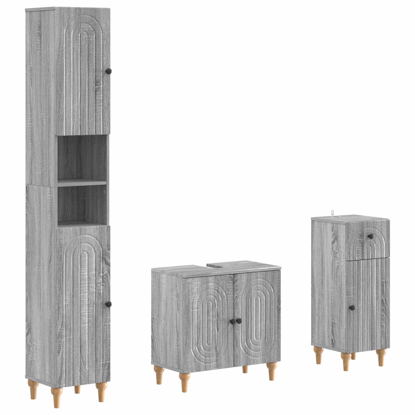 3-delige badkamerkast set ALKMAAR Bewerkt hout is nu te koop bij PeponiXL, paradijselijk wonen!
