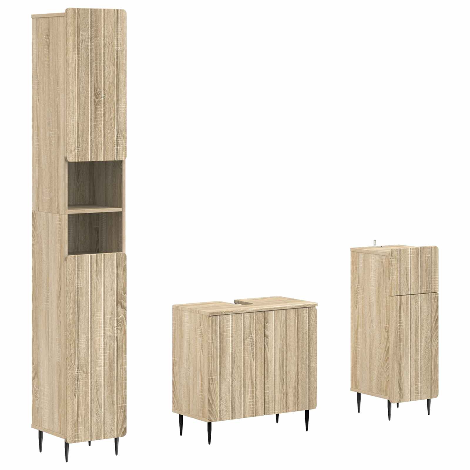 3-delige badkamerkast set ZWOLLE Bewerkt hout is nu te koop bij PeponiXL, paradijselijk wonen!