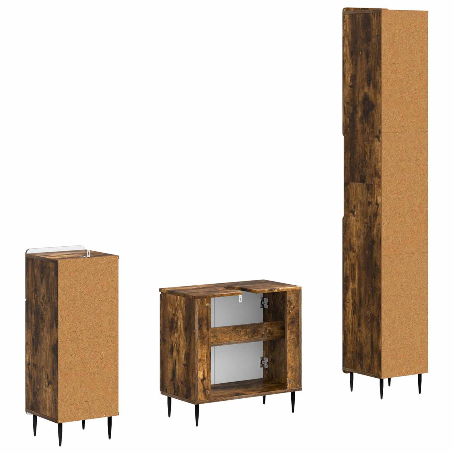 3-delige badkamerkast set ZWOLLE Bewerkt hout is nu te koop bij PeponiXL, paradijselijk wonen!