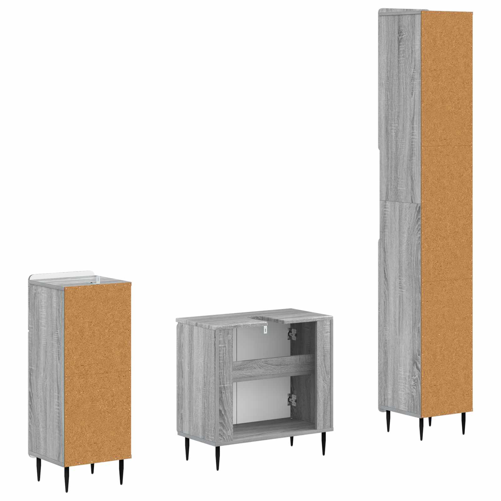 3-delige badkamerkast set ZWOLLE Bewerkt hout is nu te koop bij PeponiXL, paradijselijk wonen!