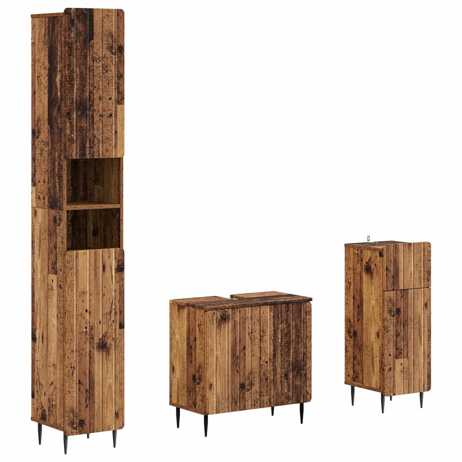 3-delige badkamerkast set ZWOLLE Bewerkt hout is nu te koop bij PeponiXL, paradijselijk wonen!