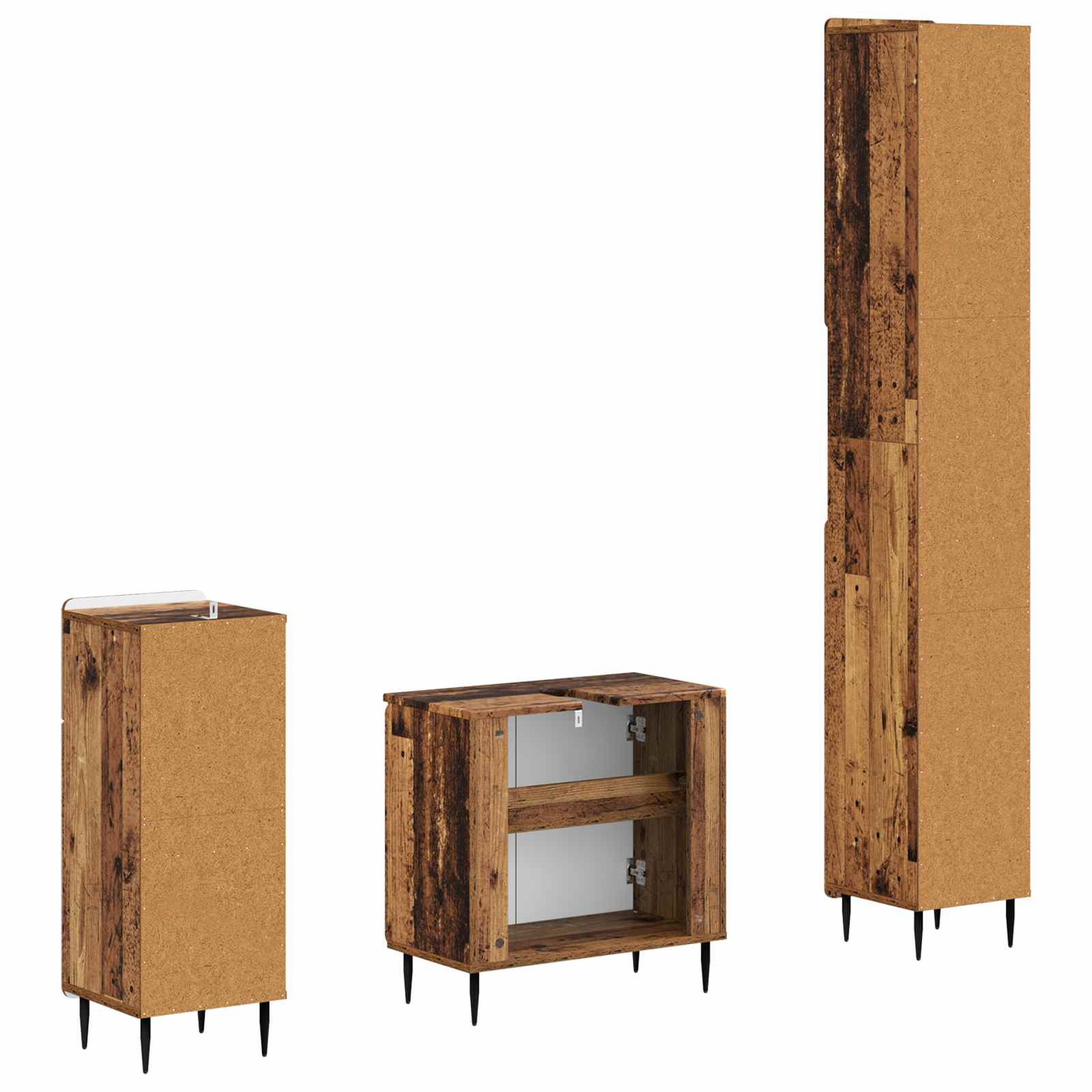 3-delige badkamerkast set ZWOLLE Bewerkt hout is nu te koop bij PeponiXL, paradijselijk wonen!