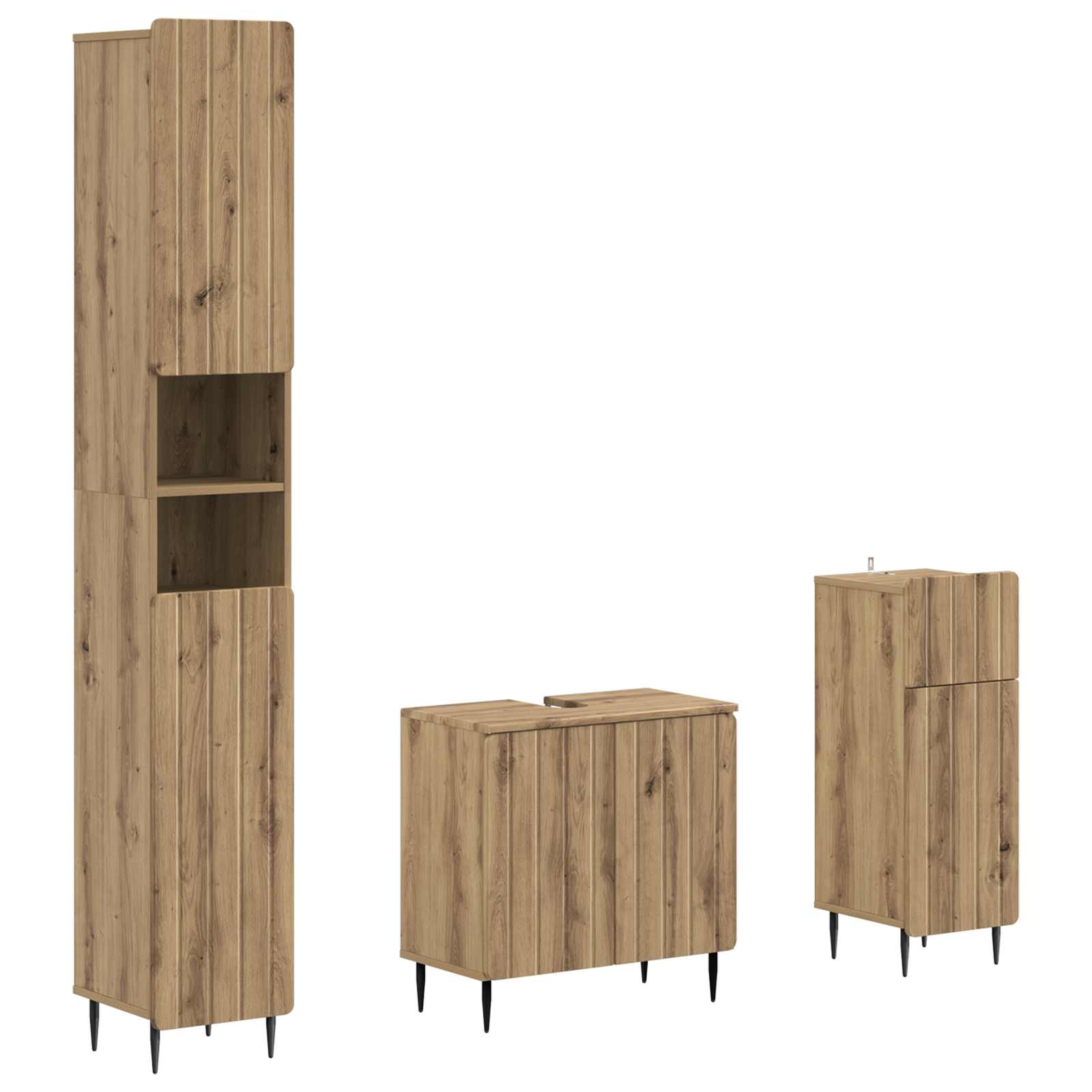 3-delige badkamerkast set ZWOLLE Bewerkt hout is nu te koop bij PeponiXL, paradijselijk wonen!