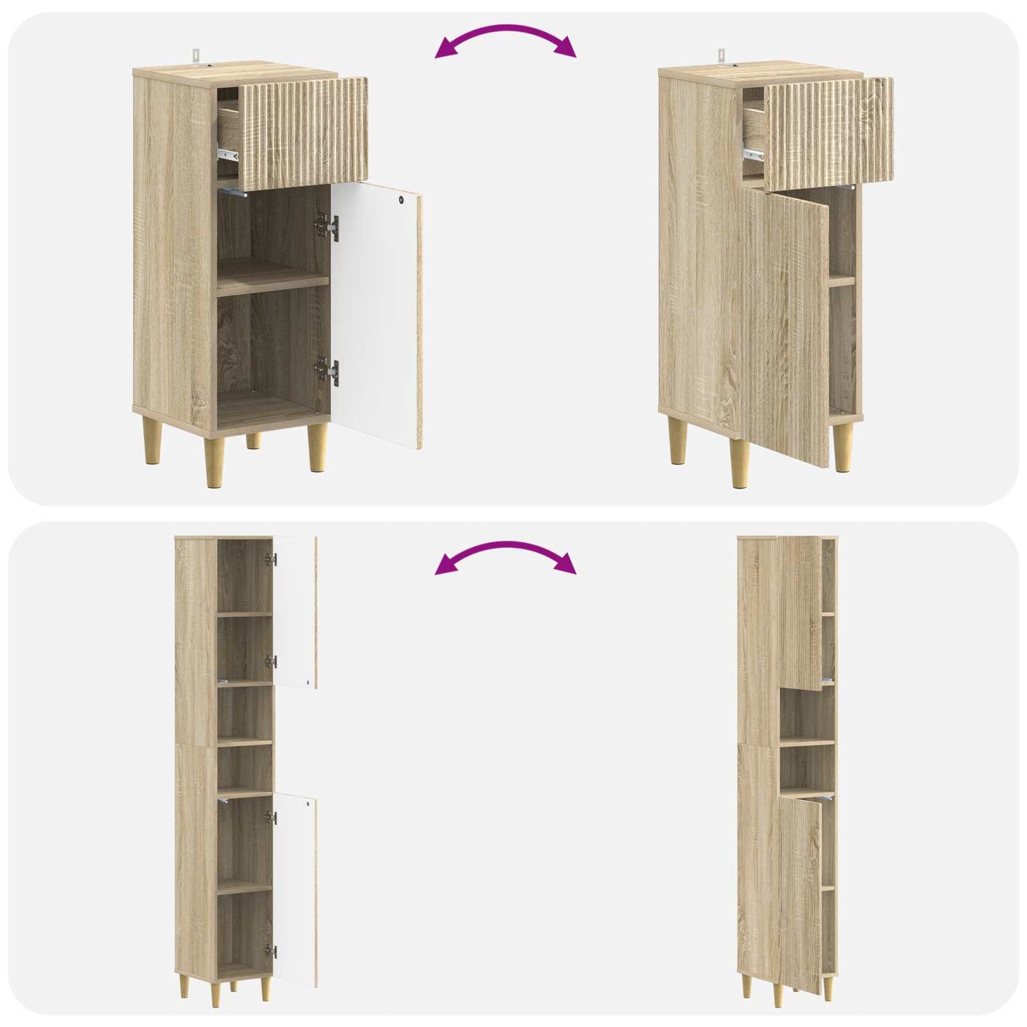 3-delige badkamerkast set ARNHEM Bewerkt hout is nu te koop bij PeponiXL, paradijselijk wonen!