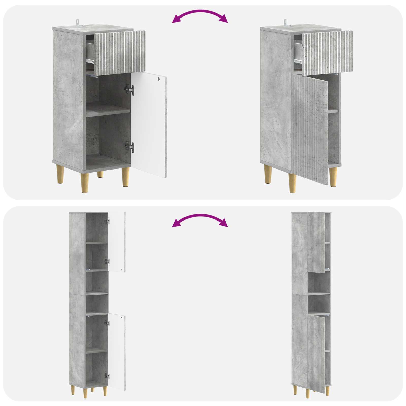 3-delige badkamerkast set ARNHEM Bewerkt hout is nu te koop bij PeponiXL, paradijselijk wonen!