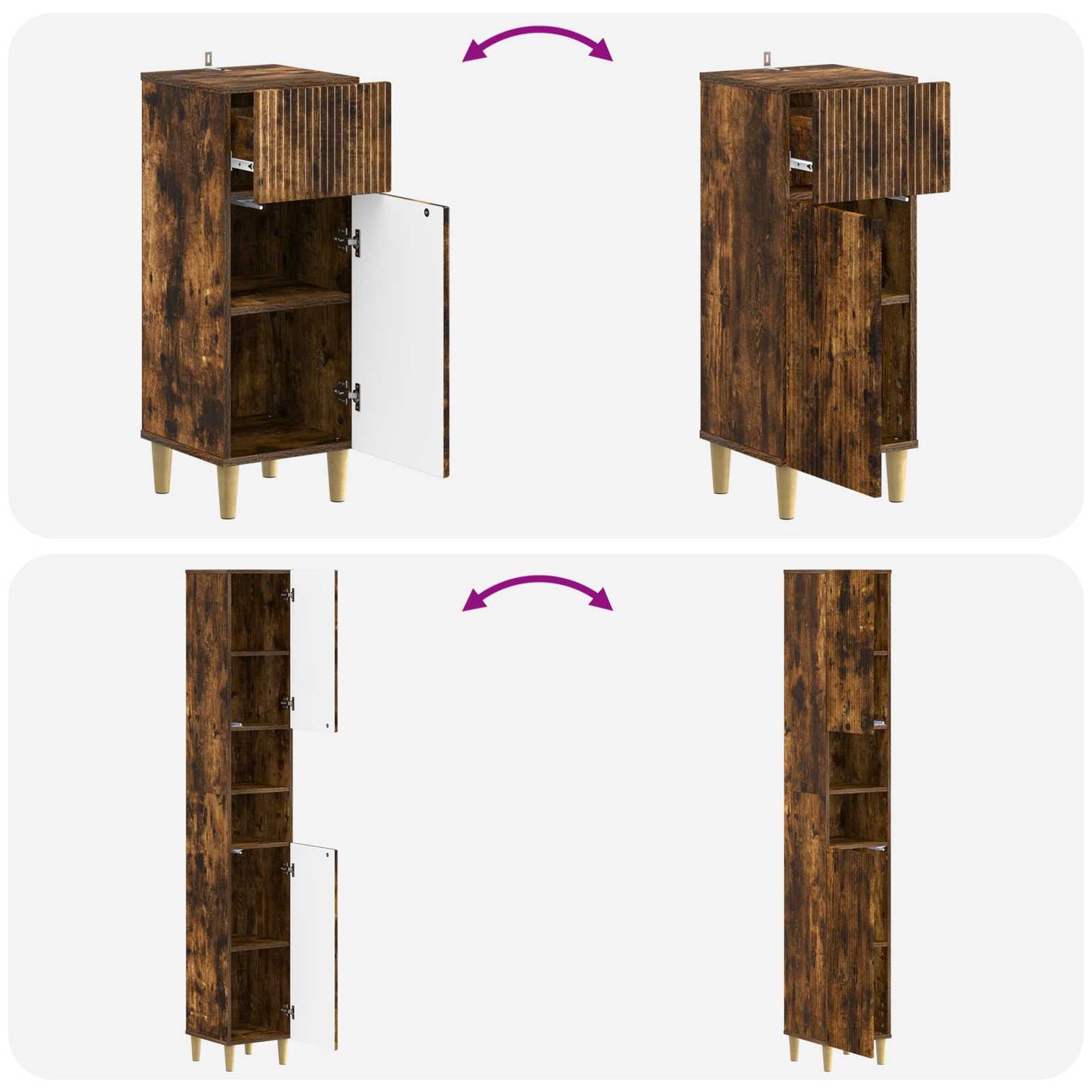 3-delige badkamerkast set ARNHEM Bewerkt hout is nu te koop bij PeponiXL, paradijselijk wonen!