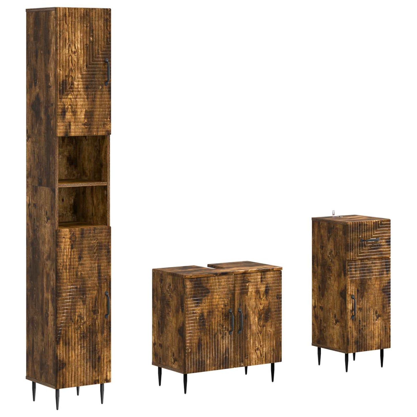 3-delige badkamerkast set HAARLEM Bewerkt hout is nu te koop bij PeponiXL, paradijselijk wonen!