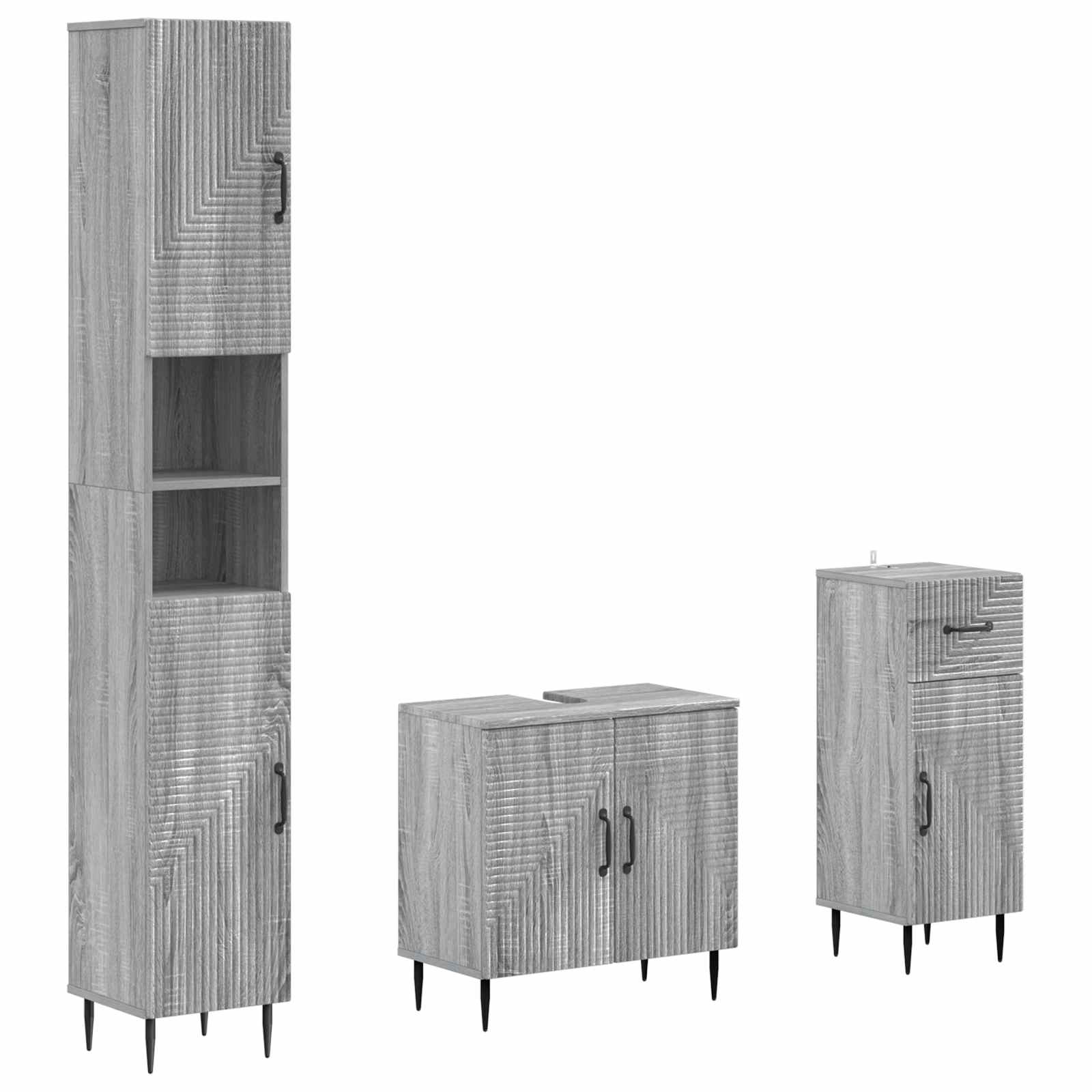 3-delige badkamerkast set HAARLEM Bewerkt hout is nu te koop bij PeponiXL, paradijselijk wonen!