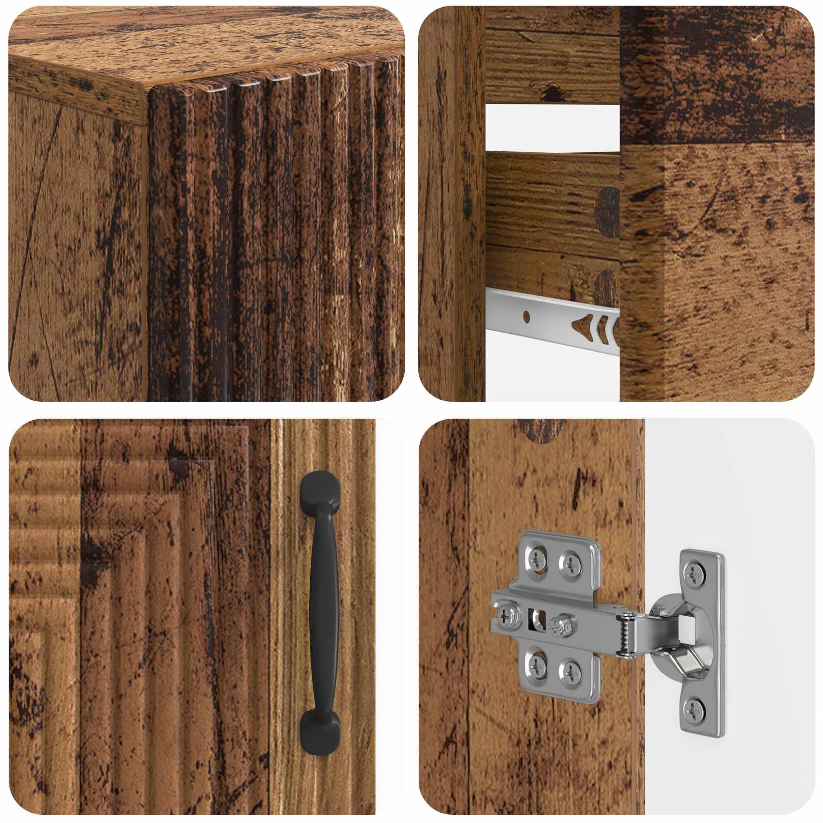 3-delige badkamerkast set HAARLEM Bewerkt hout is nu te koop bij PeponiXL, paradijselijk wonen!