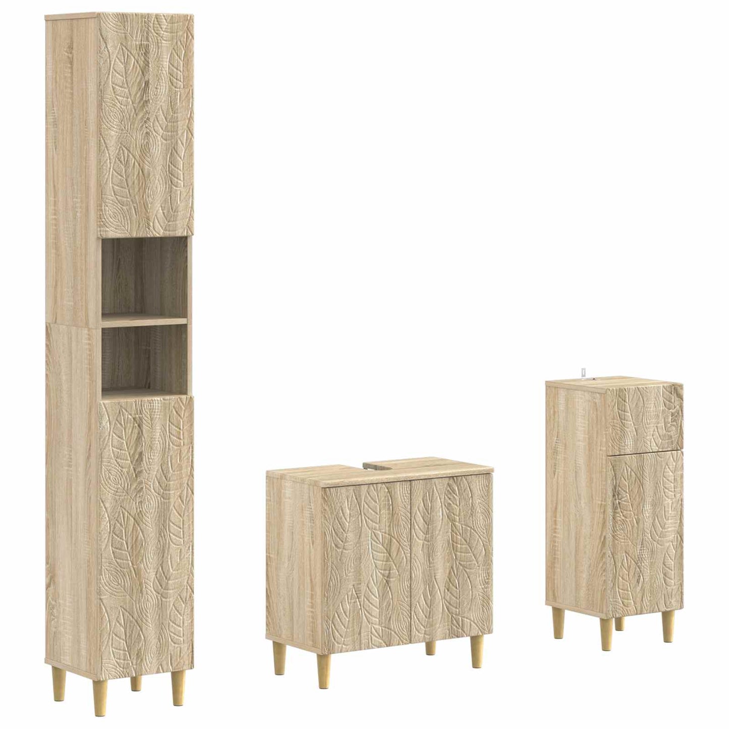 3-delige badkamerkast set DELFT Bewerkt hout is nu te koop bij PeponiXL, paradijselijk wonen!