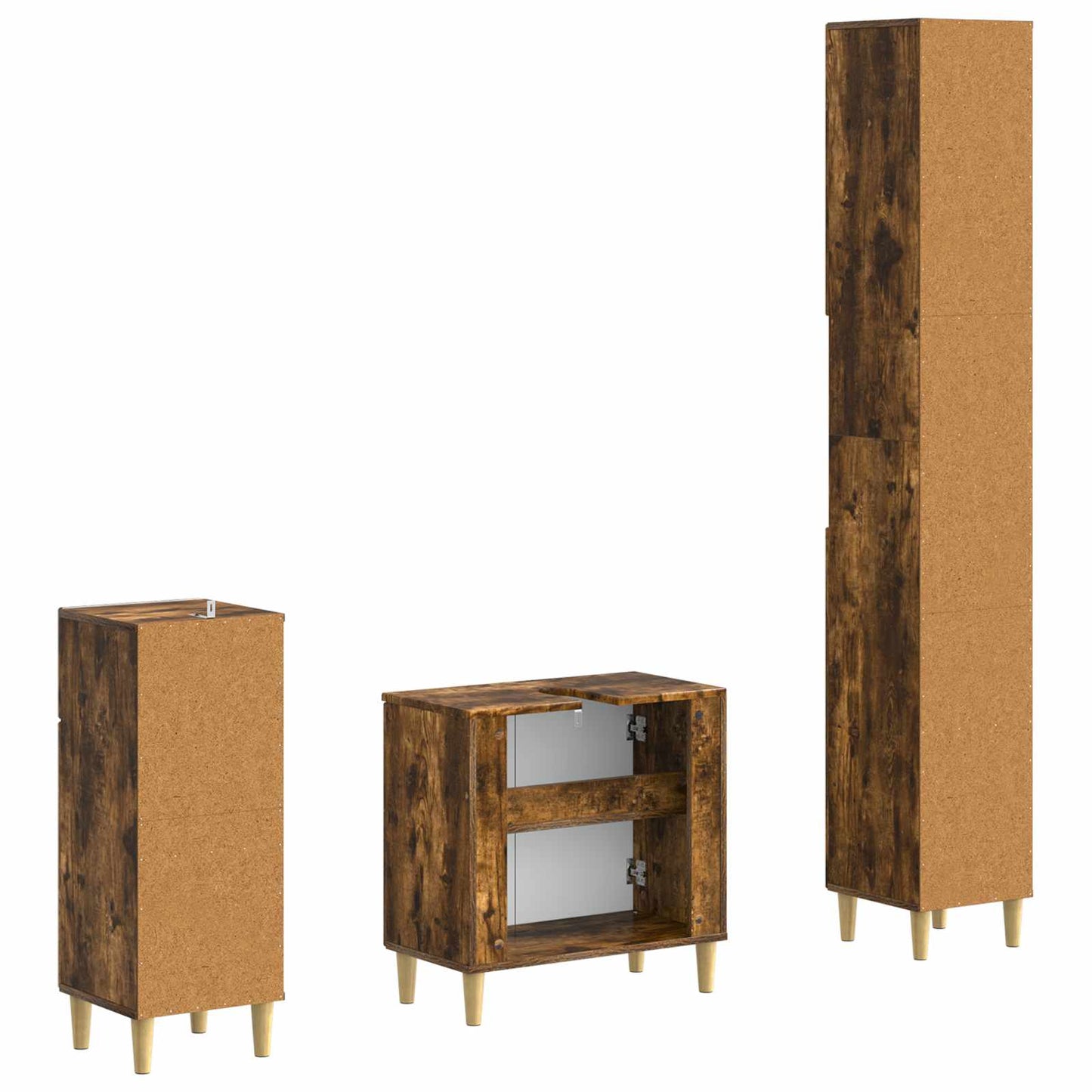 3-delige badkamerkast set DELFT Bewerkt hout is nu te koop bij PeponiXL, paradijselijk wonen!