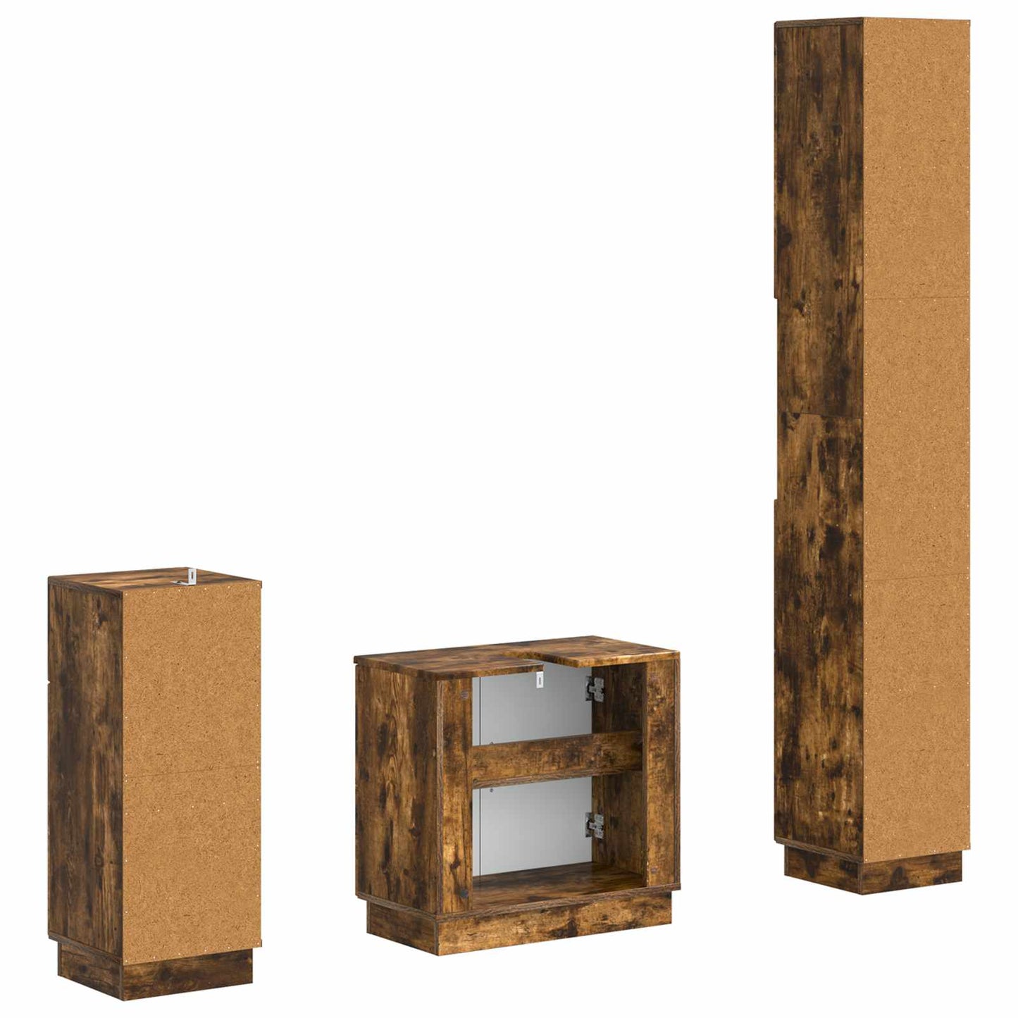 3-delige badkamerkast set HOORN Bewerkt hout is nu te koop bij PeponiXL, paradijselijk wonen!
