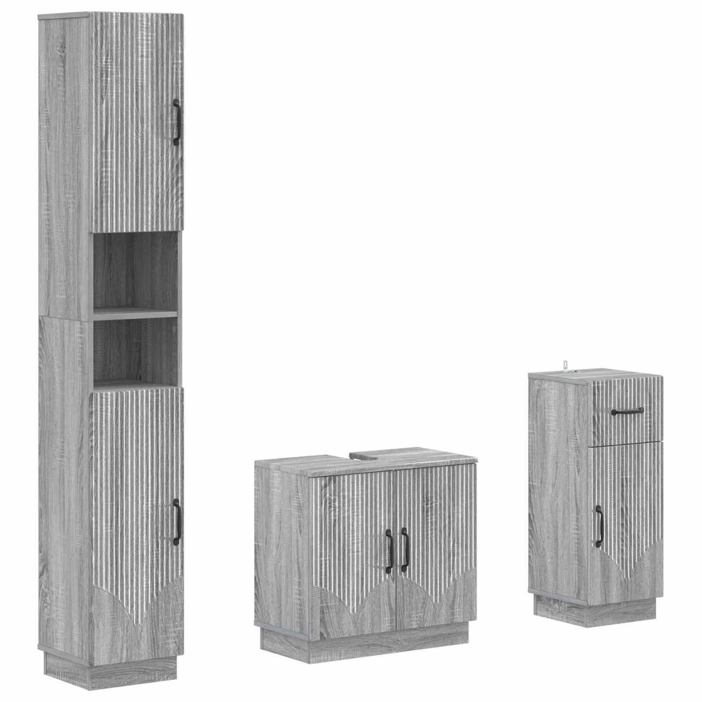 3-delige badkamerkast set HOORN Bewerkt hout is nu te koop bij PeponiXL, paradijselijk wonen!