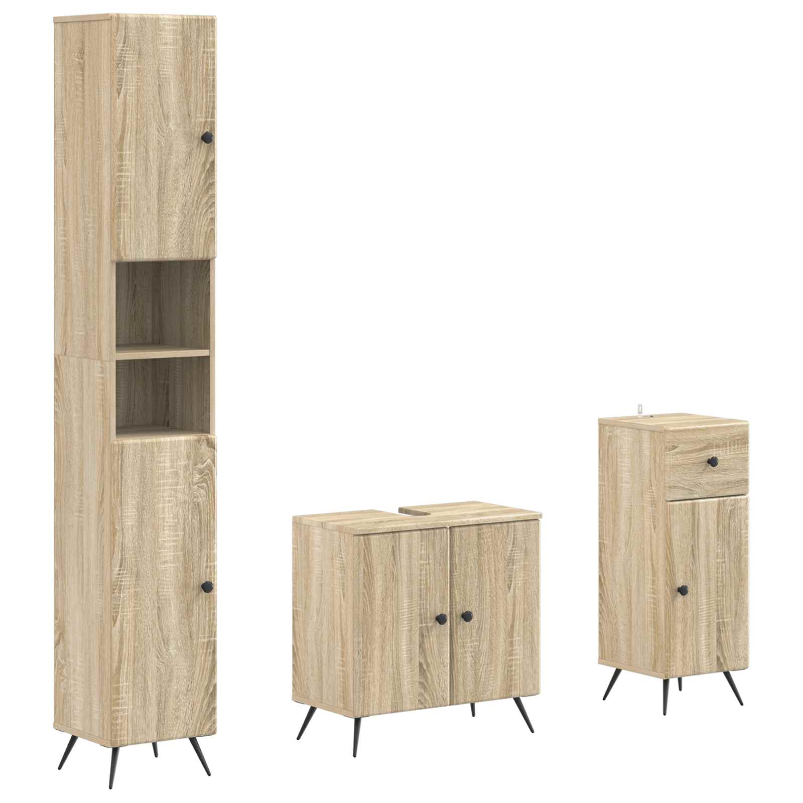 3-delige badkamerkast set BREDA Bewerkt hout is nu te koop bij PeponiXL, paradijselijk wonen!