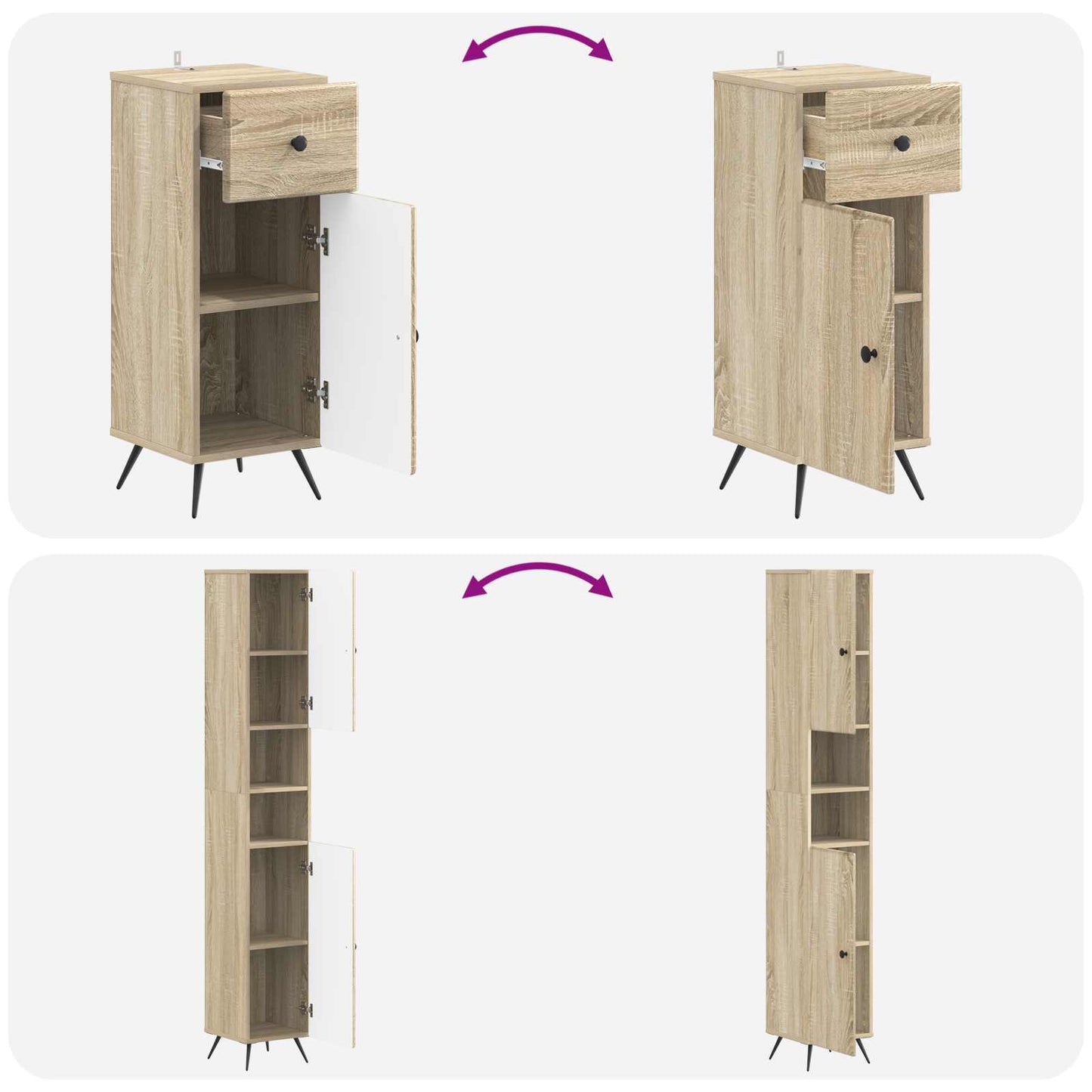 3-delige badkamerkast set BREDA Bewerkt hout is nu te koop bij PeponiXL, paradijselijk wonen!