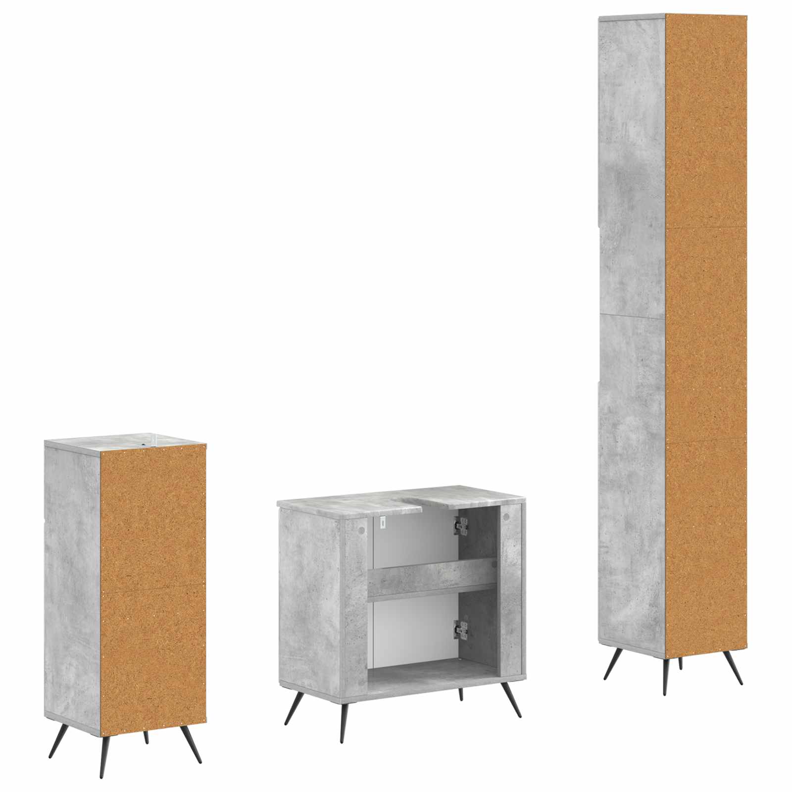 3-delige badkamerkast set BREDA Bewerkt hout is nu te koop bij PeponiXL, paradijselijk wonen!