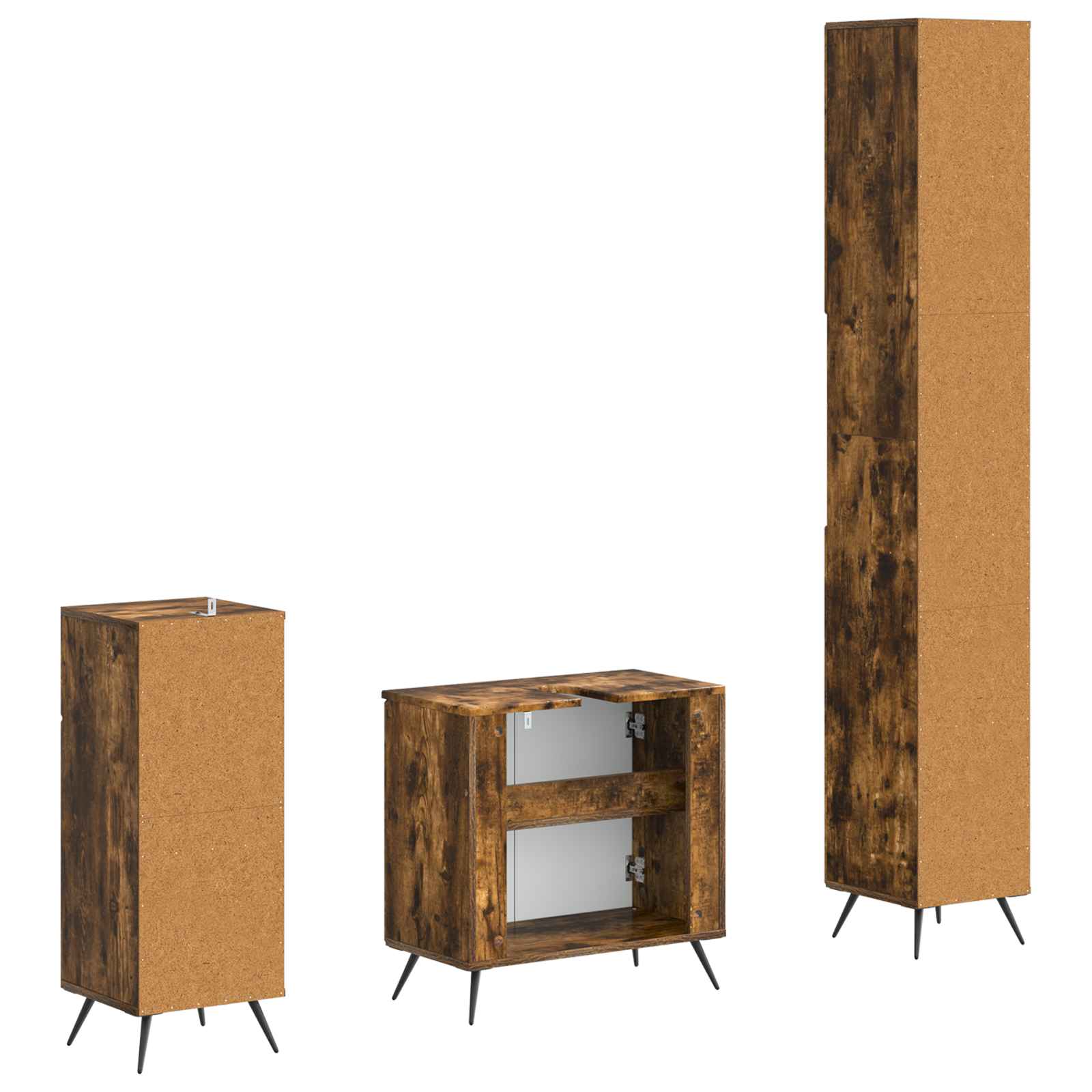 3-delige badkamerkast set BREDA Bewerkt hout is nu te koop bij PeponiXL, paradijselijk wonen!