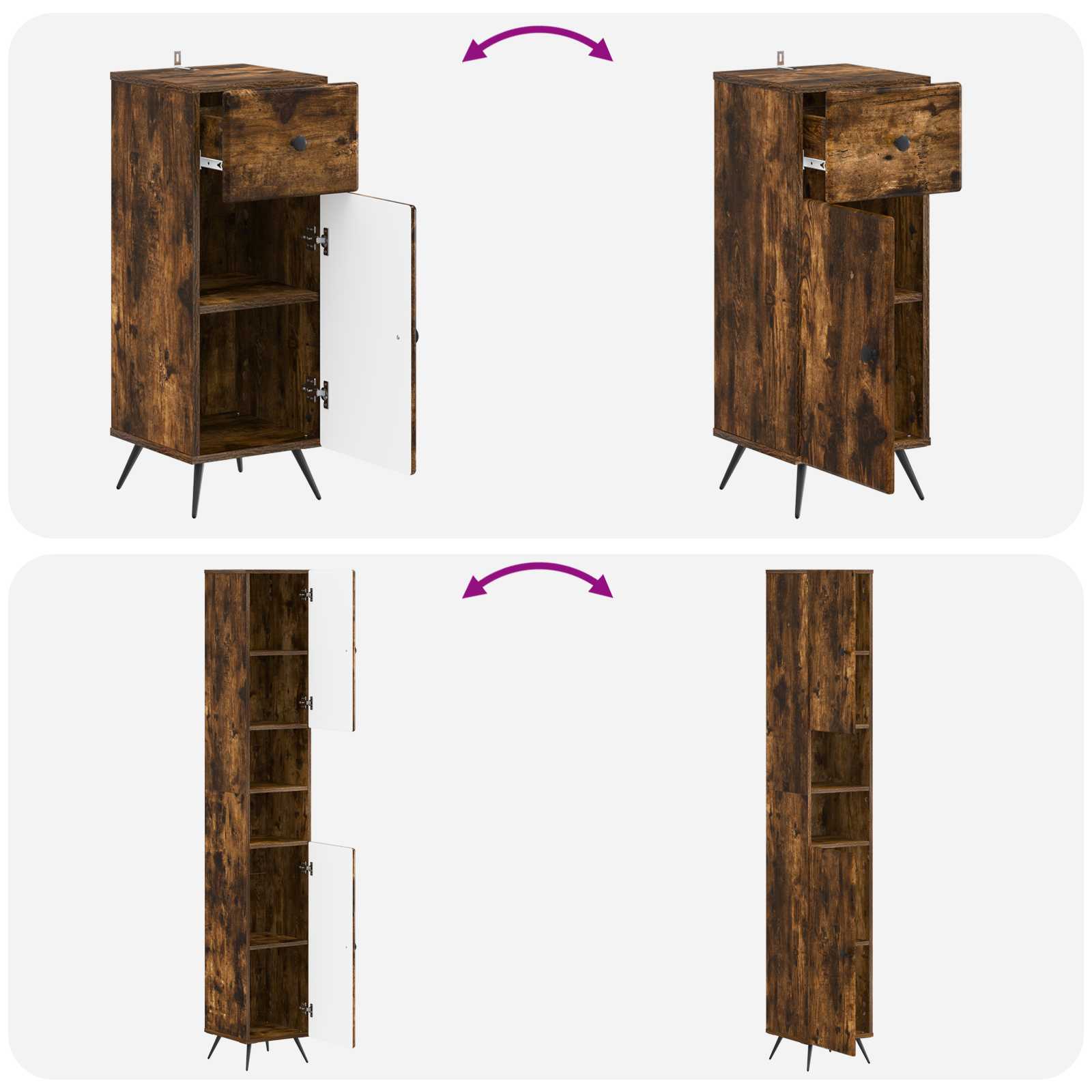 3-delige badkamerkast set BREDA Bewerkt hout is nu te koop bij PeponiXL, paradijselijk wonen!
