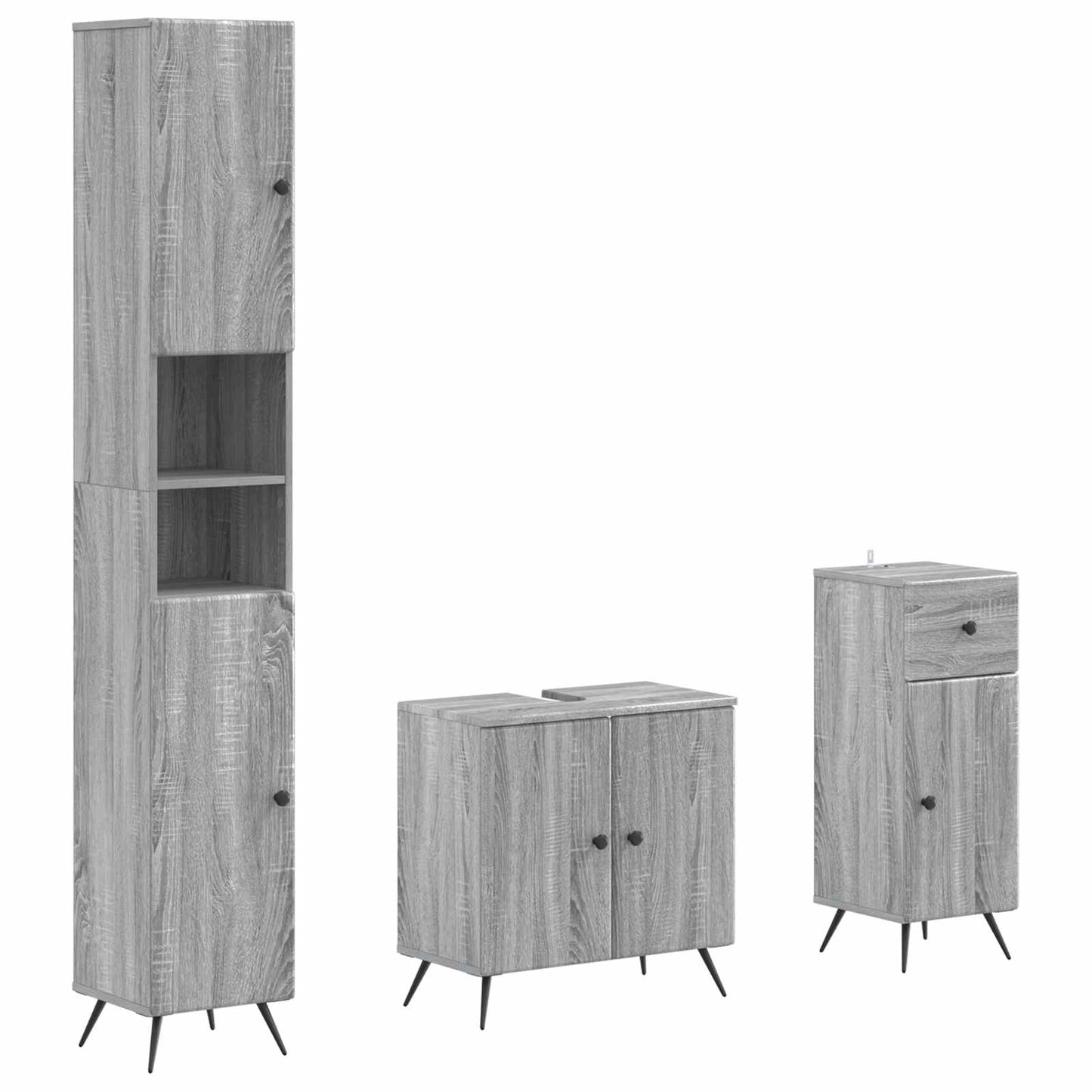 3-delige badkamerkast set BREDA Bewerkt hout is nu te koop bij PeponiXL, paradijselijk wonen!
