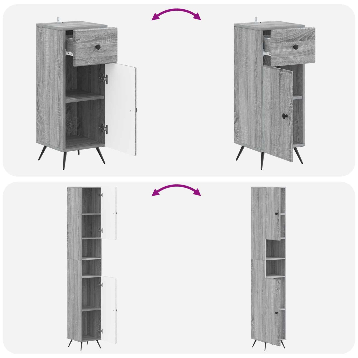 3-delige badkamerkast set BREDA Bewerkt hout is nu te koop bij PeponiXL, paradijselijk wonen!