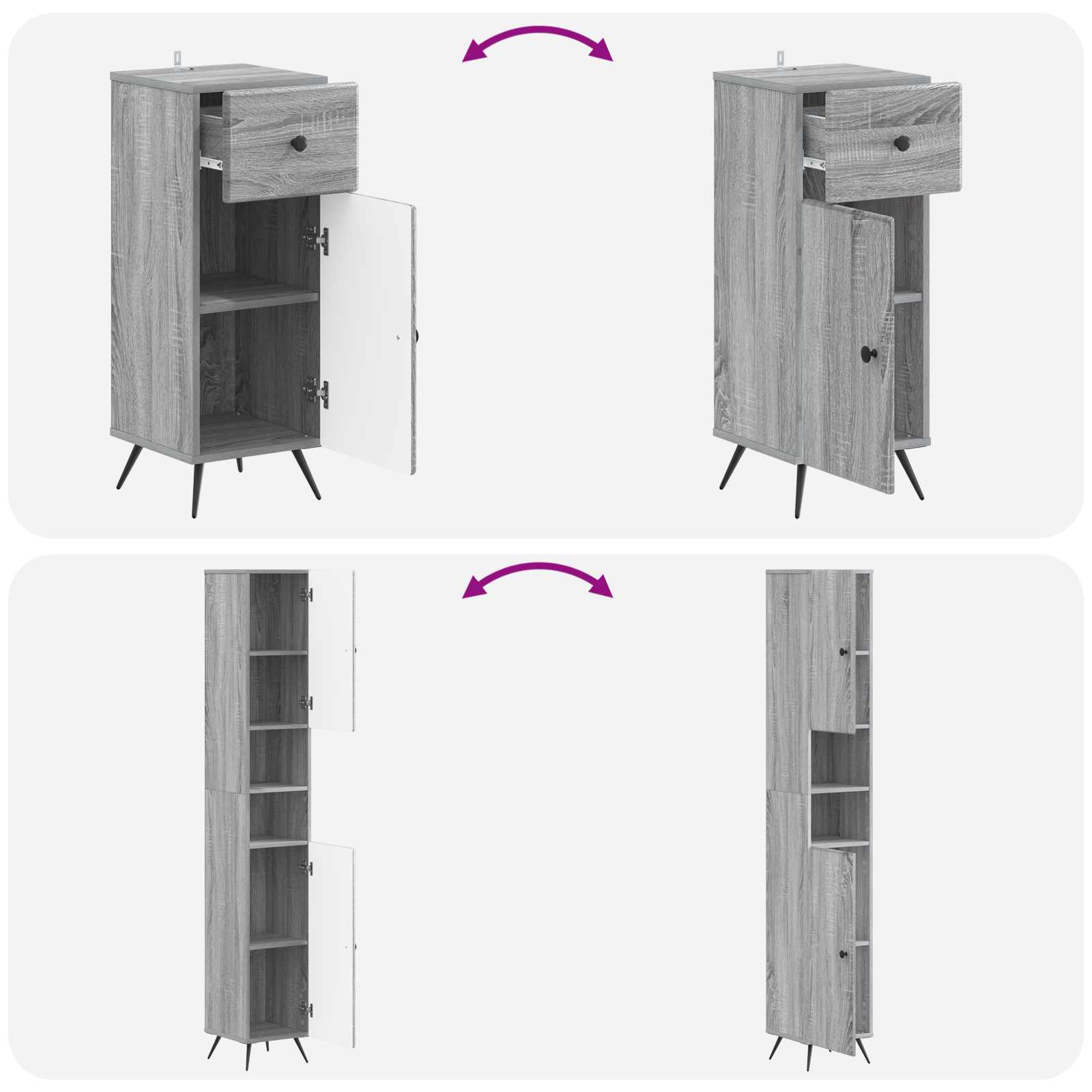 3-delige badkamerkast set BREDA Bewerkt hout is nu te koop bij PeponiXL, paradijselijk wonen!