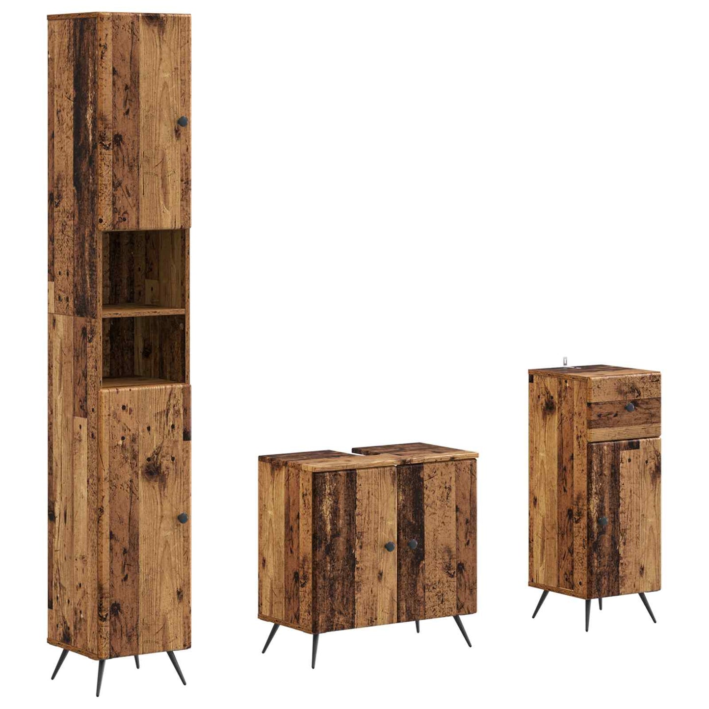 3-delige badkamerkast set BREDA Bewerkt hout is nu te koop bij PeponiXL, paradijselijk wonen!