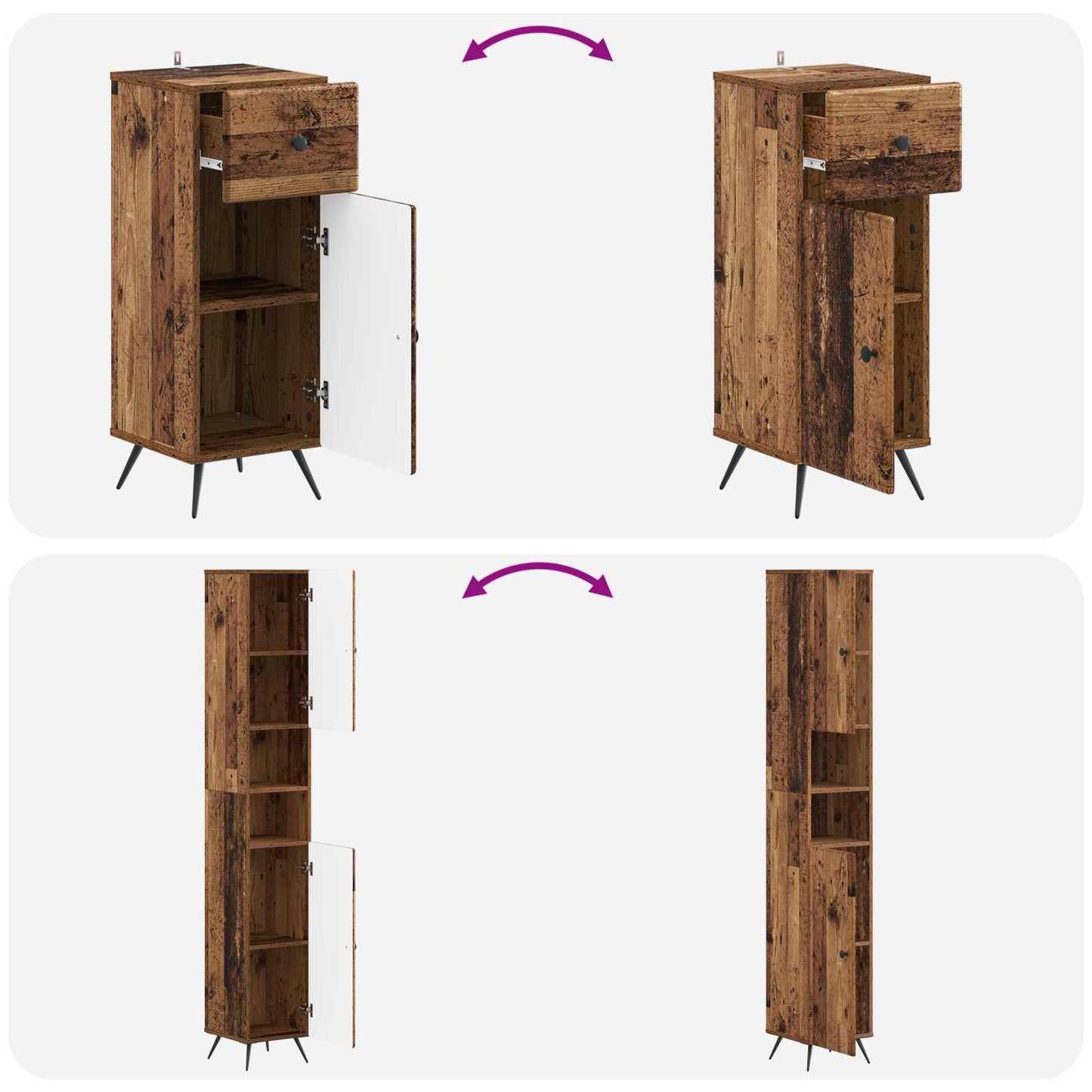3-delige badkamerkast set BREDA Bewerkt hout is nu te koop bij PeponiXL, paradijselijk wonen!