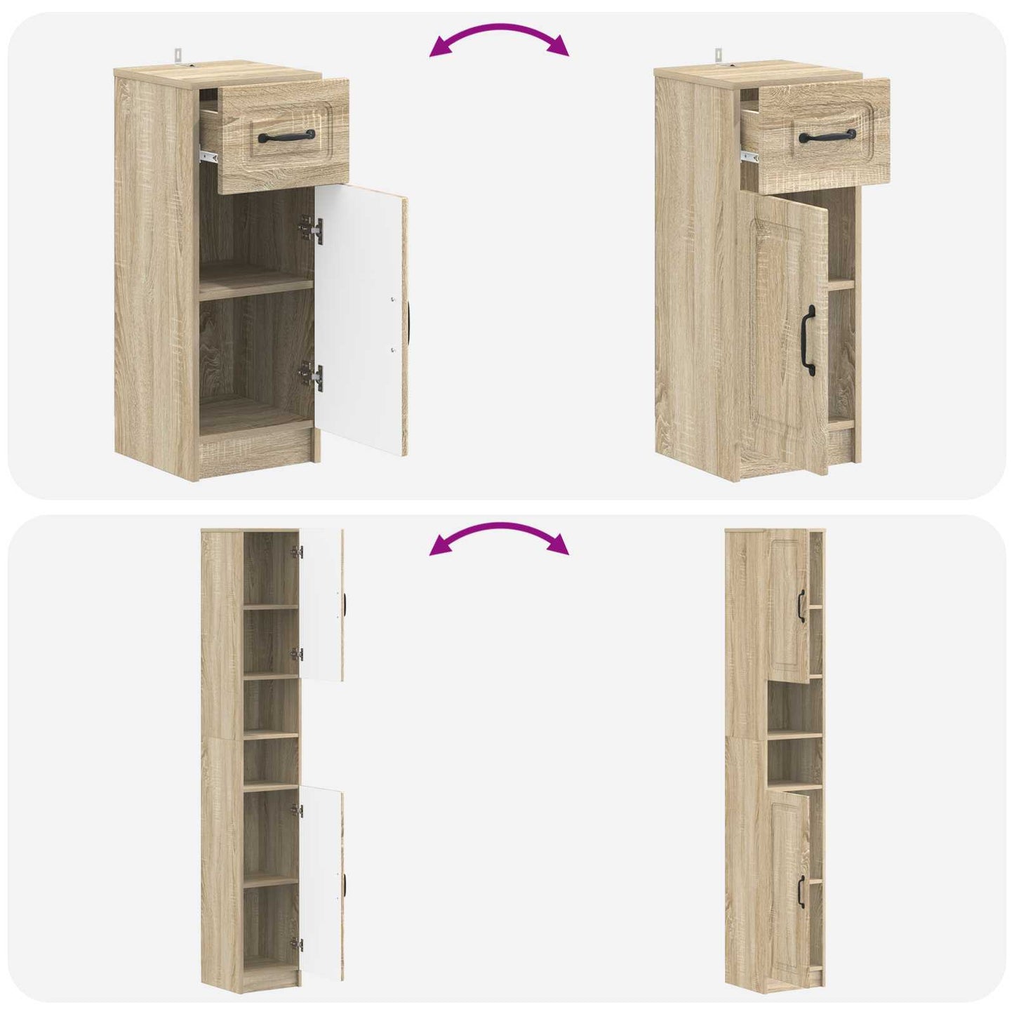 3-delige badkamerkast set UTRECHT Bewerkt hout is nu te koop bij PeponiXL, paradijselijk wonen!