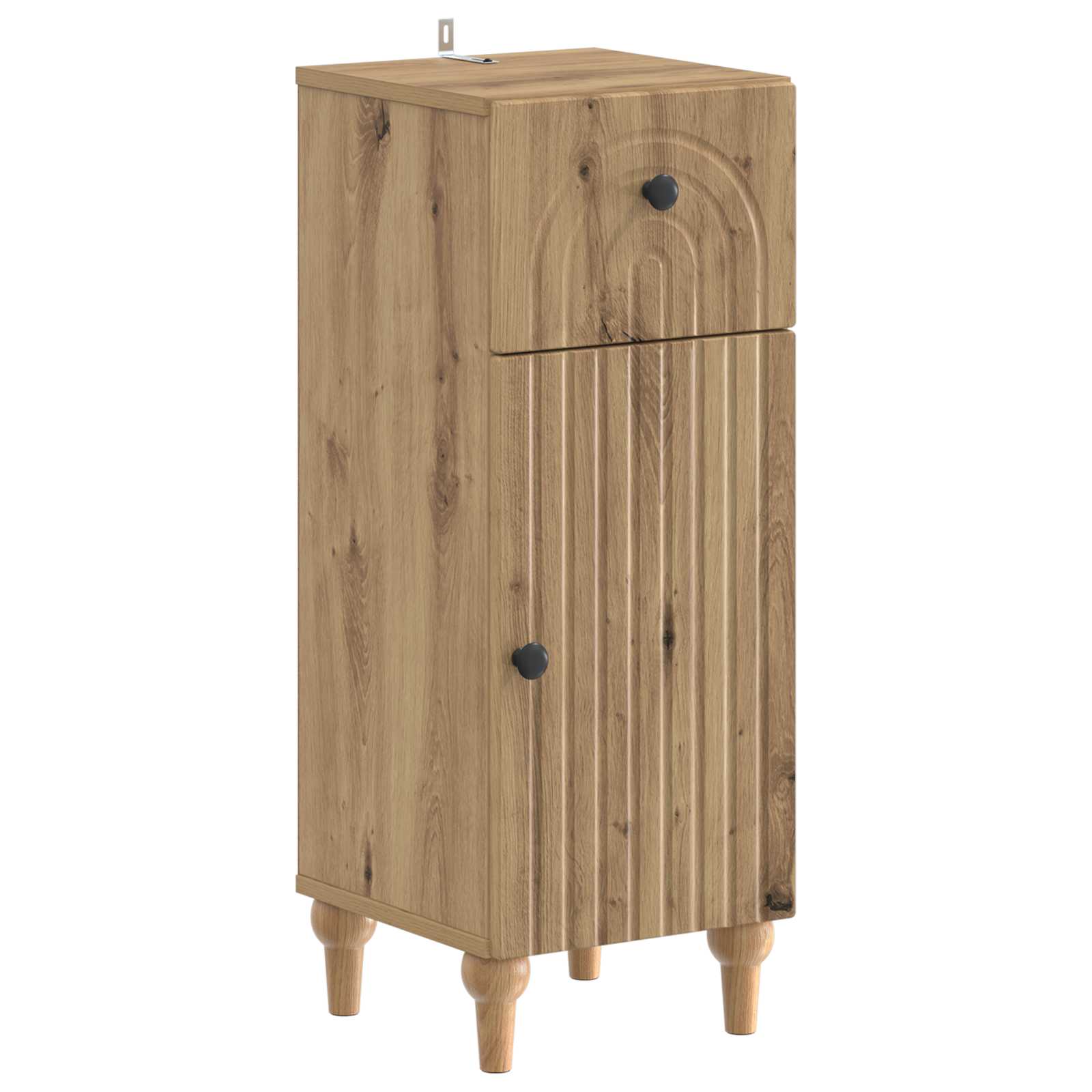 4-delige Badkamerkast Set ALKMAAR Artisanaal eiken Bewerkt hout is nu te koop bij PeponiXL, paradijselijk wonen!