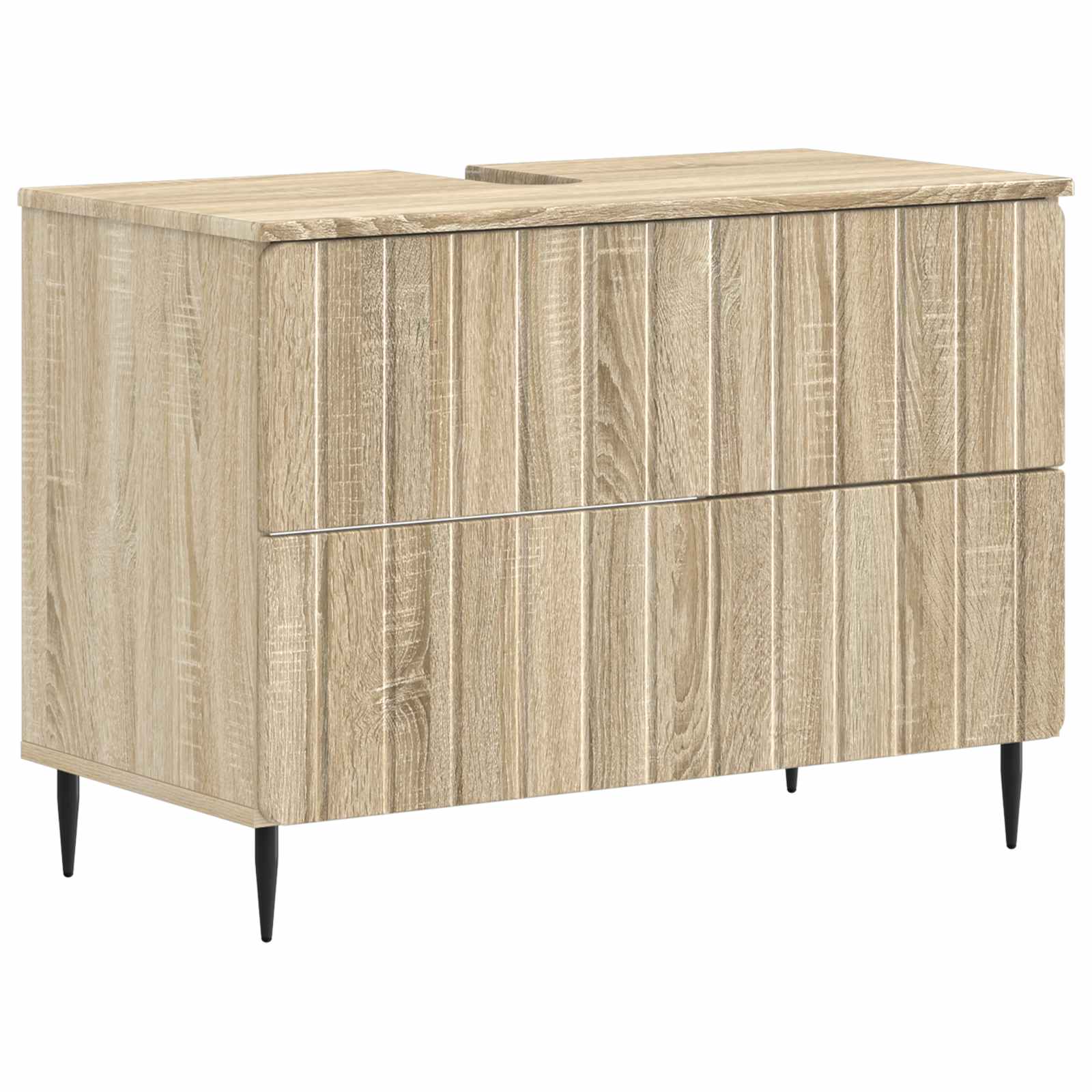 4-delige Badkamerkast Set ZWOLLE Sonoma Eiken Bewerkt hout is nu te koop bij PeponiXL, paradijselijk wonen!