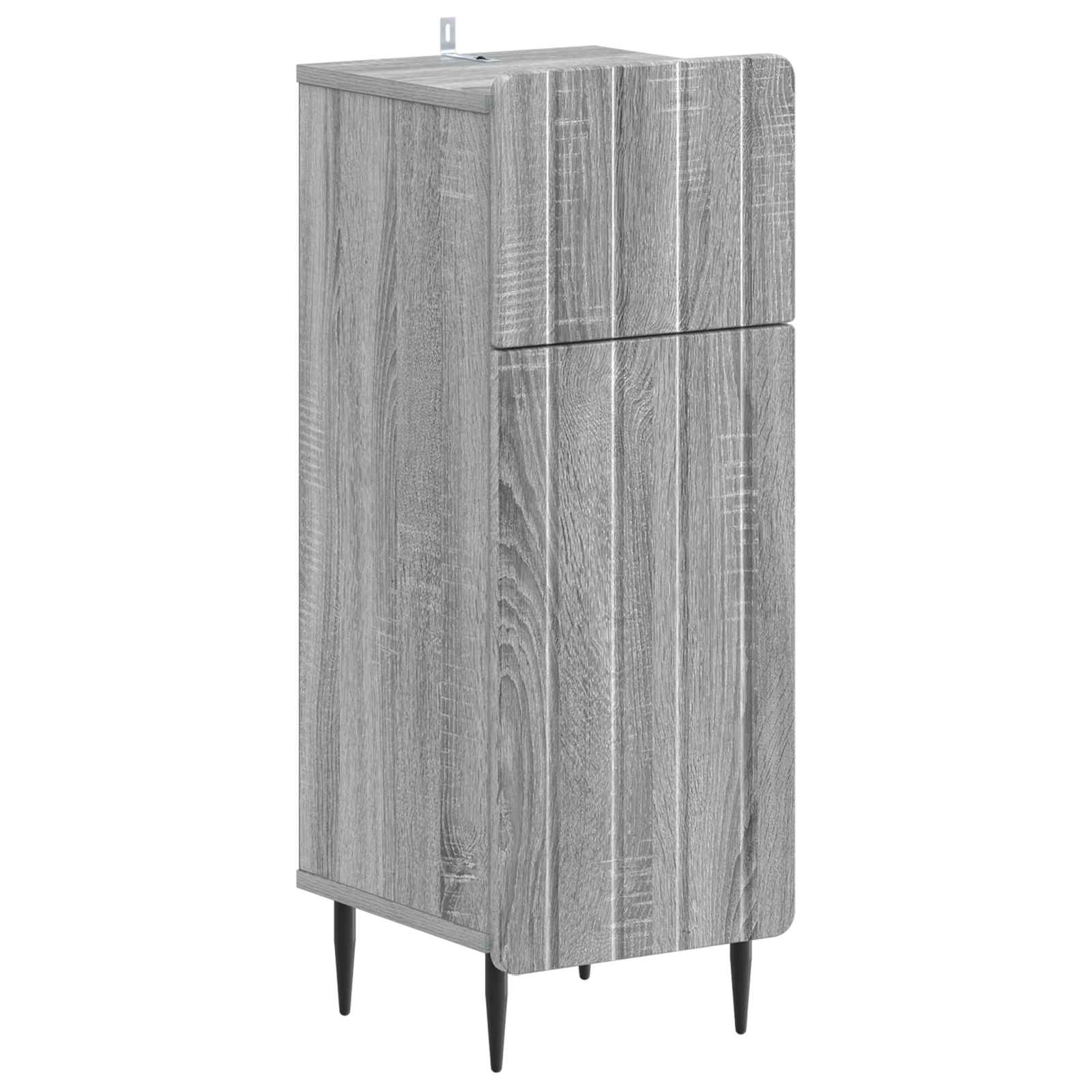 4-delige Badkamerkast Set ZWOLLE Grijs Sonoma Bewerkt hout is nu te koop bij PeponiXL, paradijselijk wonen!