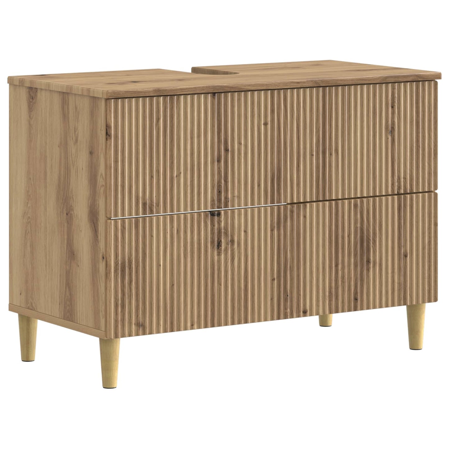 4-delige Badkamerkast Set ARNHEM Artisanaal eiken Bewerkt hout is nu te koop bij PeponiXL, paradijselijk wonen!