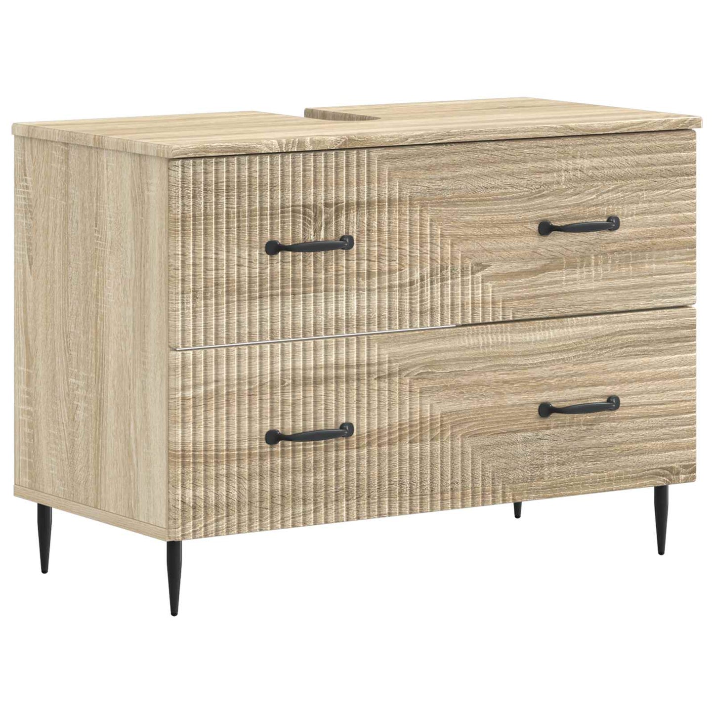 4-delige Badkamerkast Set HAARLEM Sonoma Eiken Bewerkt hout is nu te koop bij PeponiXL, paradijselijk wonen!