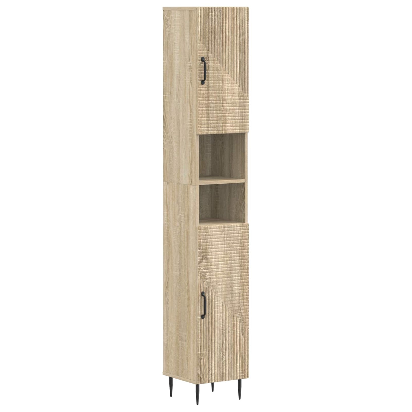 4-delige Badkamerkast Set HAARLEM Sonoma Eiken Bewerkt hout is nu te koop bij PeponiXL, paradijselijk wonen!