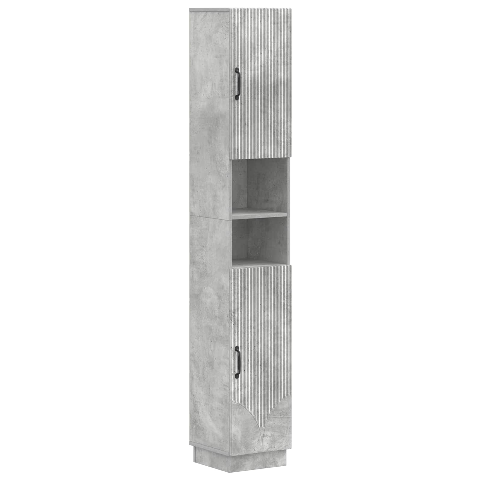 4-delige Badkamerkast Set HOORN Betongrijs Bewerkt hout is nu te koop bij PeponiXL, paradijselijk wonen!