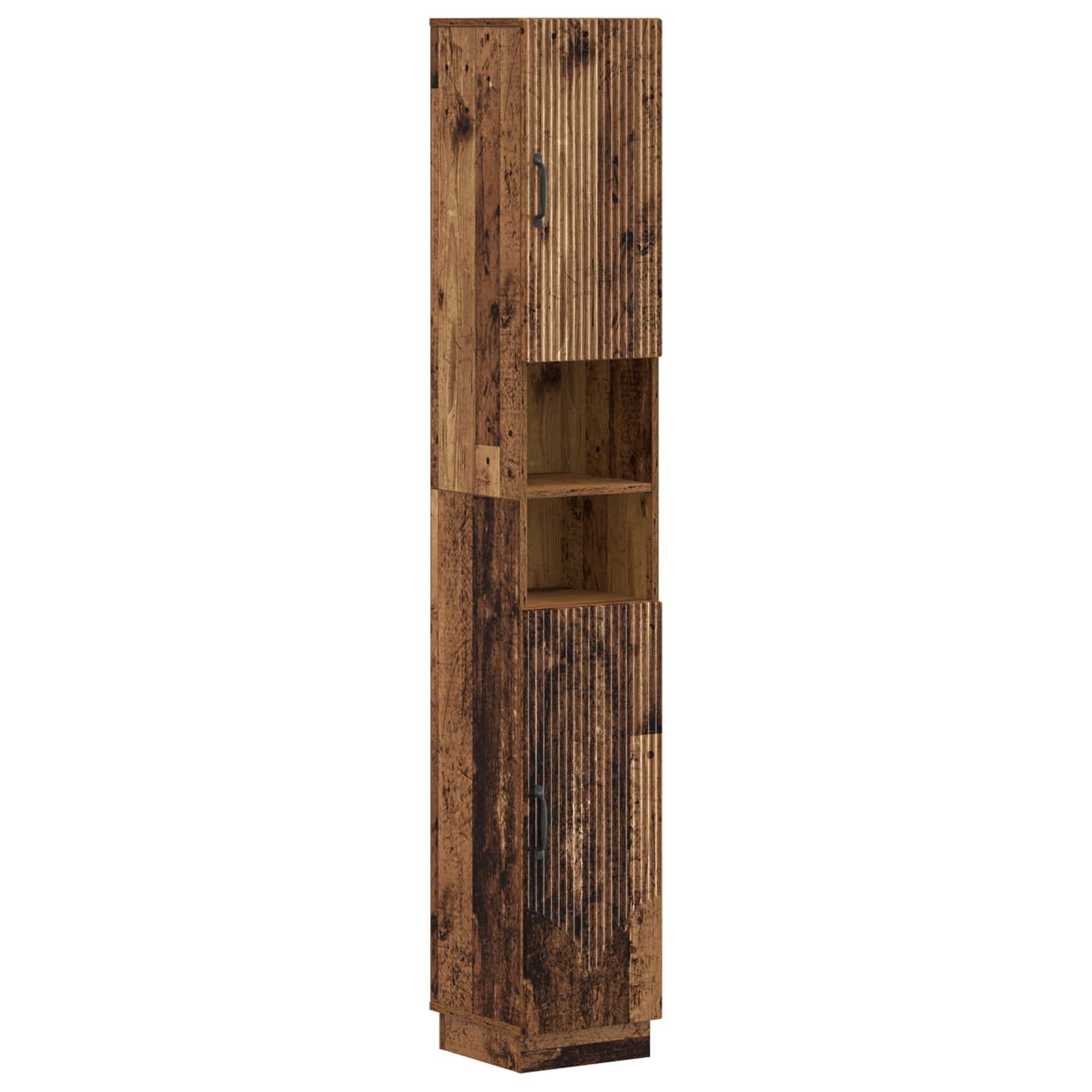 4-delige Badkamerkast Set HOORN Oud hout Bewerkt hout is nu te koop bij PeponiXL, paradijselijk wonen!