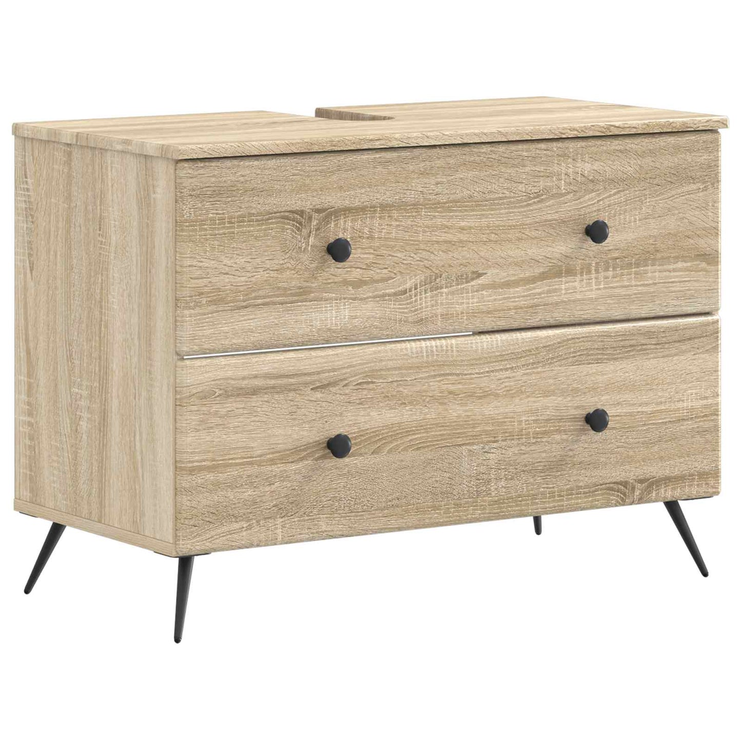 4-delige Badkamerkast Set BREDA Sonoma Eiken Bewerkt hout is nu te koop bij PeponiXL, paradijselijk wonen!