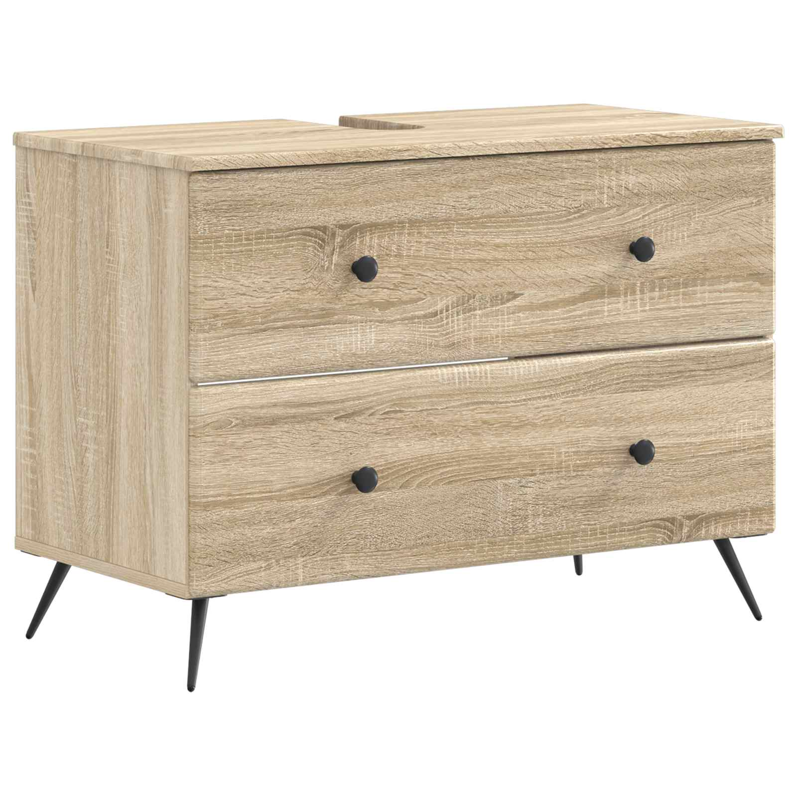 4-delige Badkamerkast Set BREDA Sonoma Eiken Bewerkt hout is nu te koop bij PeponiXL, paradijselijk wonen!