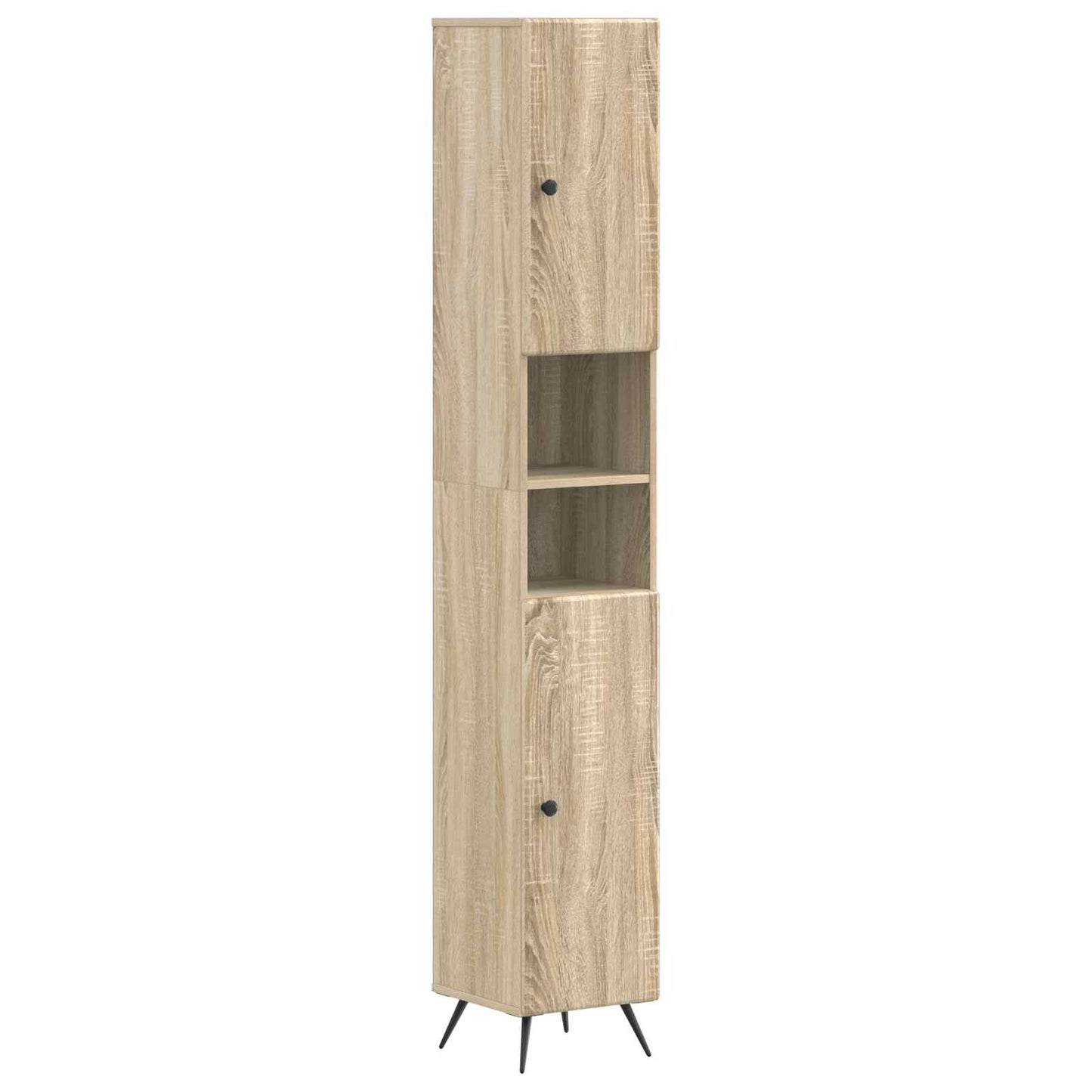 4-delige Badkamerkast Set BREDA Sonoma Eiken Bewerkt hout is nu te koop bij PeponiXL, paradijselijk wonen!