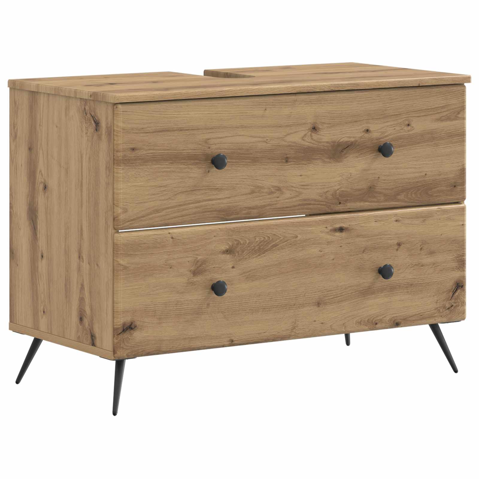 4-delige Badkamerkast Set BREDA Artisanaal eiken Bewerkt hout is nu te koop bij PeponiXL, paradijselijk wonen!