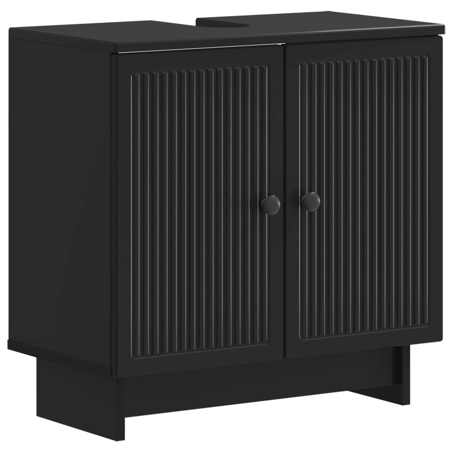 2-delige Badkamerkast Set EDE Zwart Bewerkt hout is nu te koop bij PeponiXL, paradijselijk wonen!