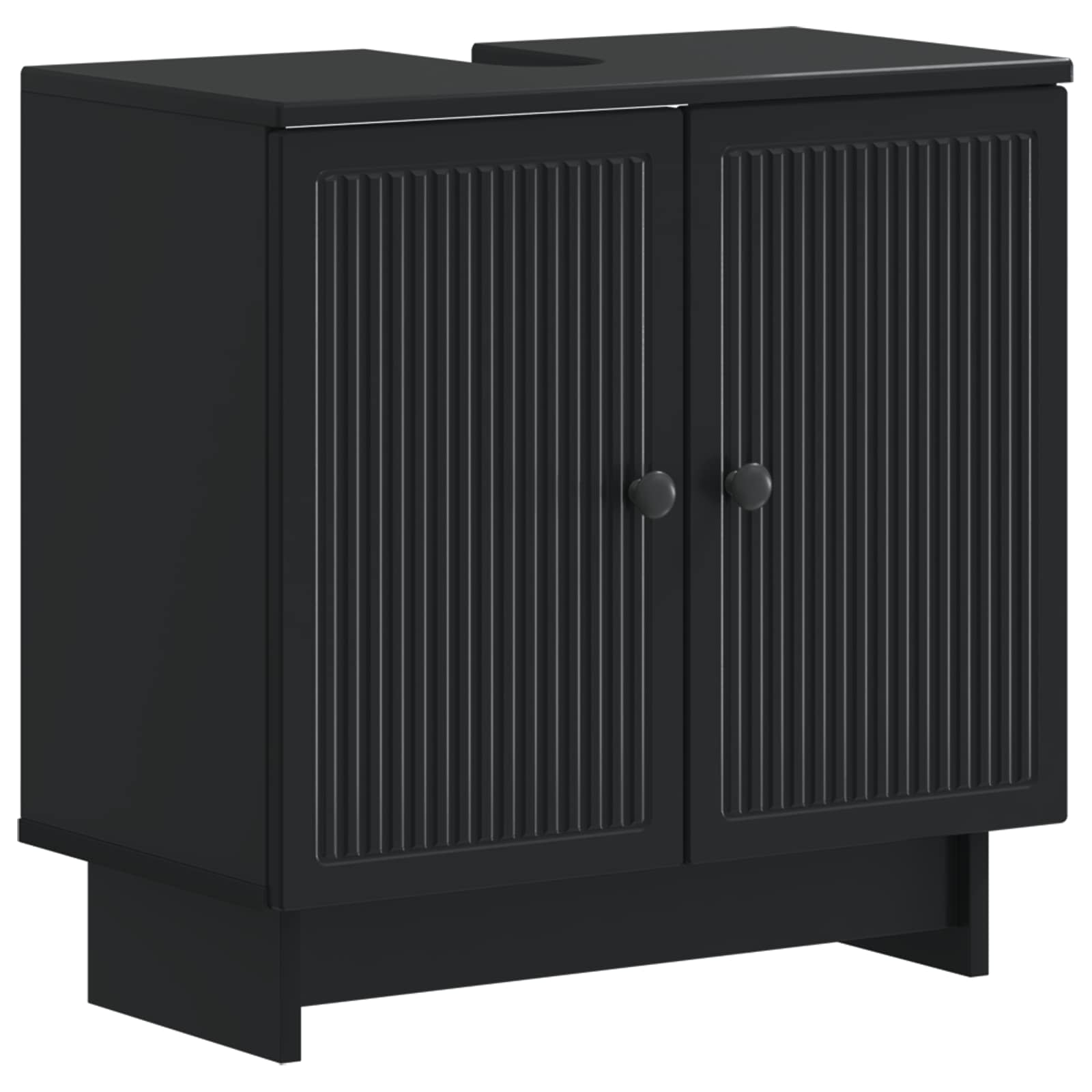 2-delige Badkamerkast Set EDE Zwart Bewerkt hout is nu te koop bij PeponiXL, paradijselijk wonen!