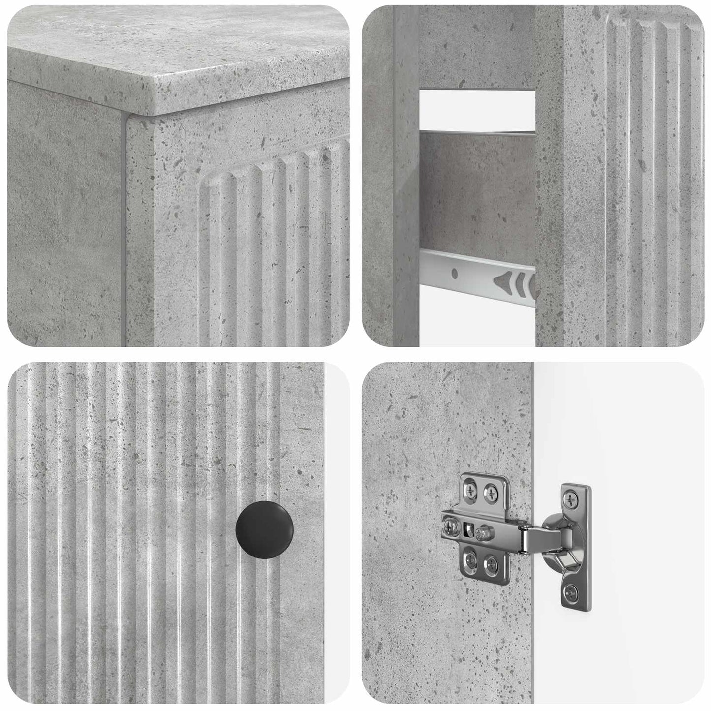 2-delige Badkamerkast Set EDE Betongrijs Bewerkt hout is nu te koop bij PeponiXL, paradijselijk wonen!