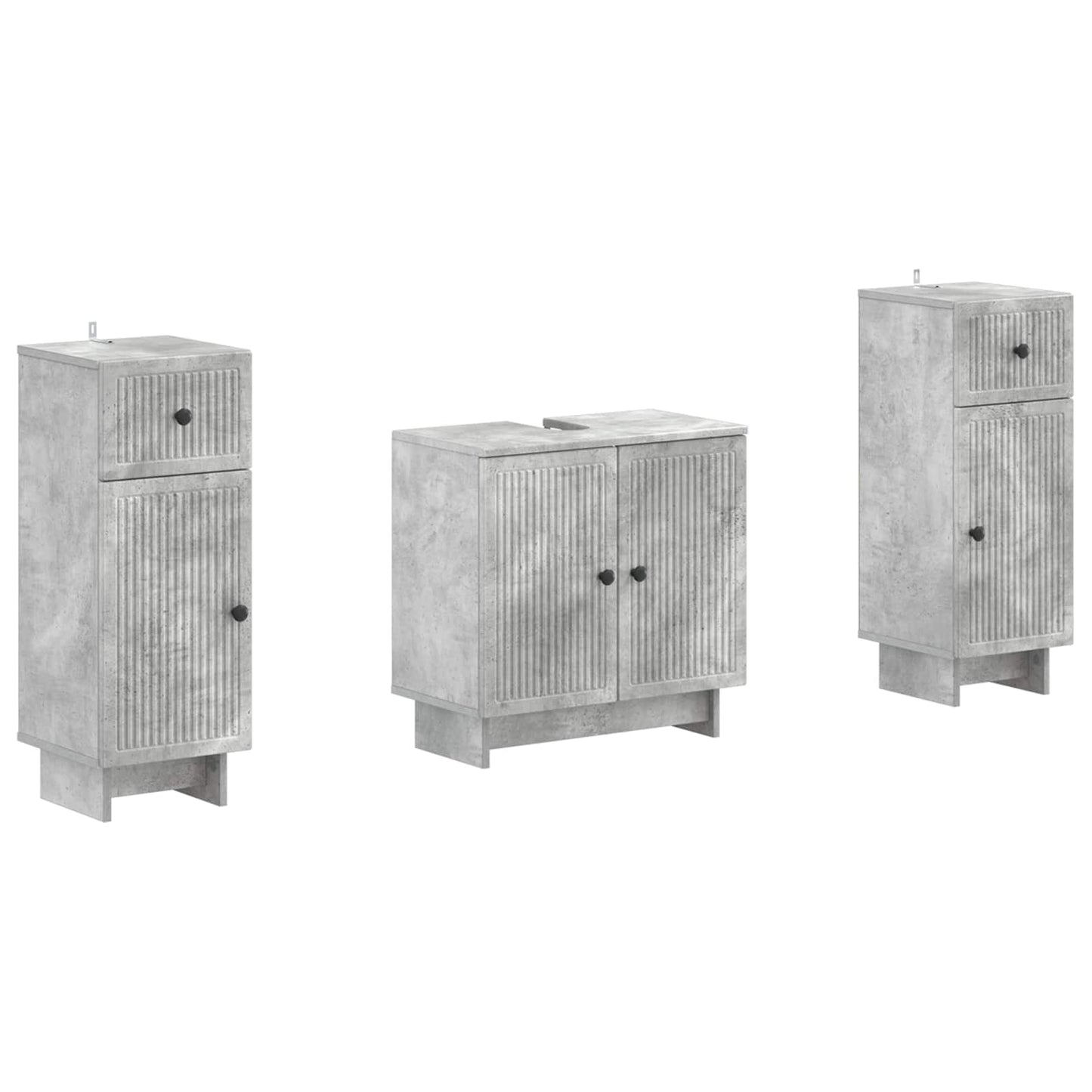 2-delige Badkamerkast Set EDE Betongrijs Bewerkt hout is nu te koop bij PeponiXL, paradijselijk wonen!