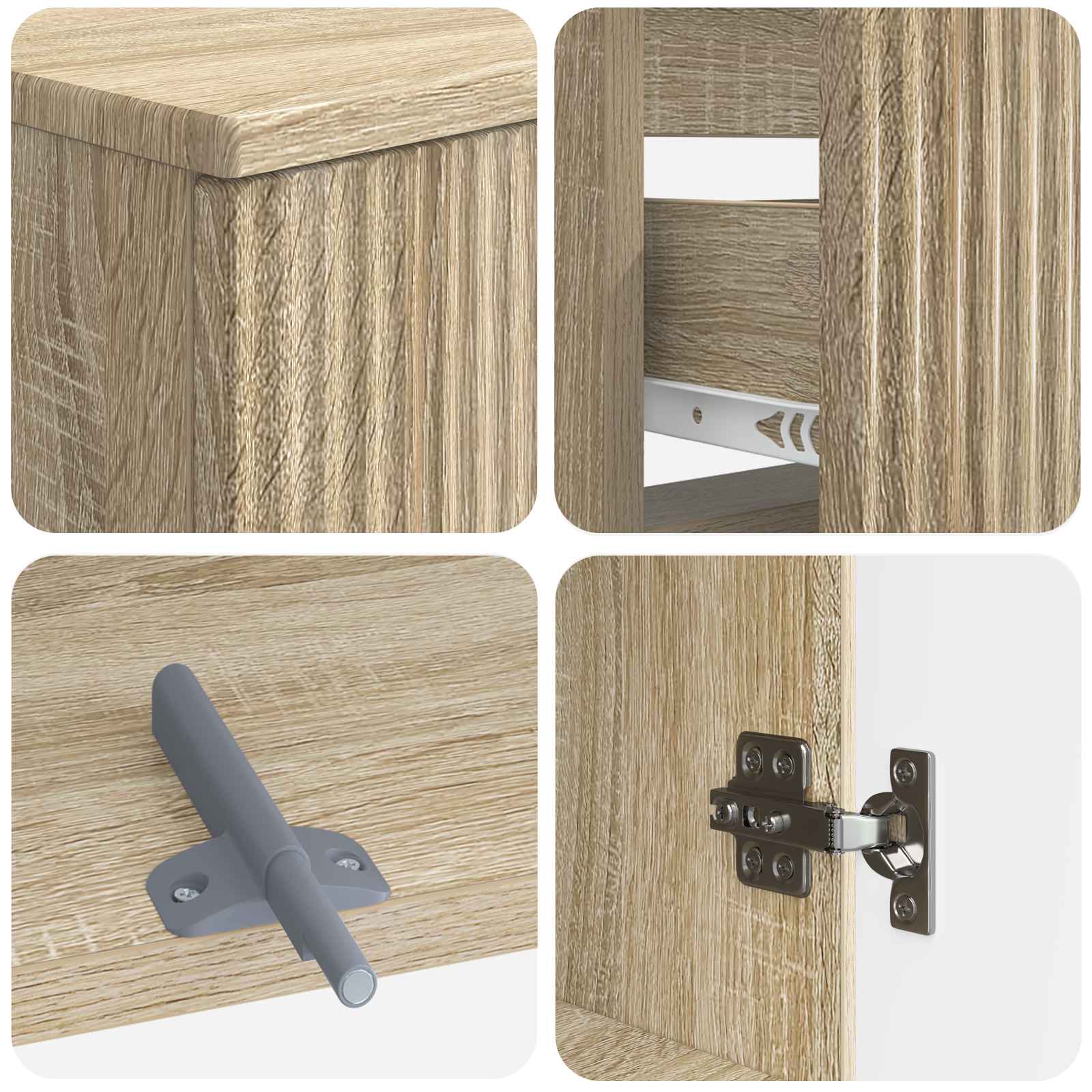 2-delige Badkamerkast Set ARNHEM Sonoma Eiken Bewerkt hout is nu te koop bij PeponiXL, paradijselijk wonen!