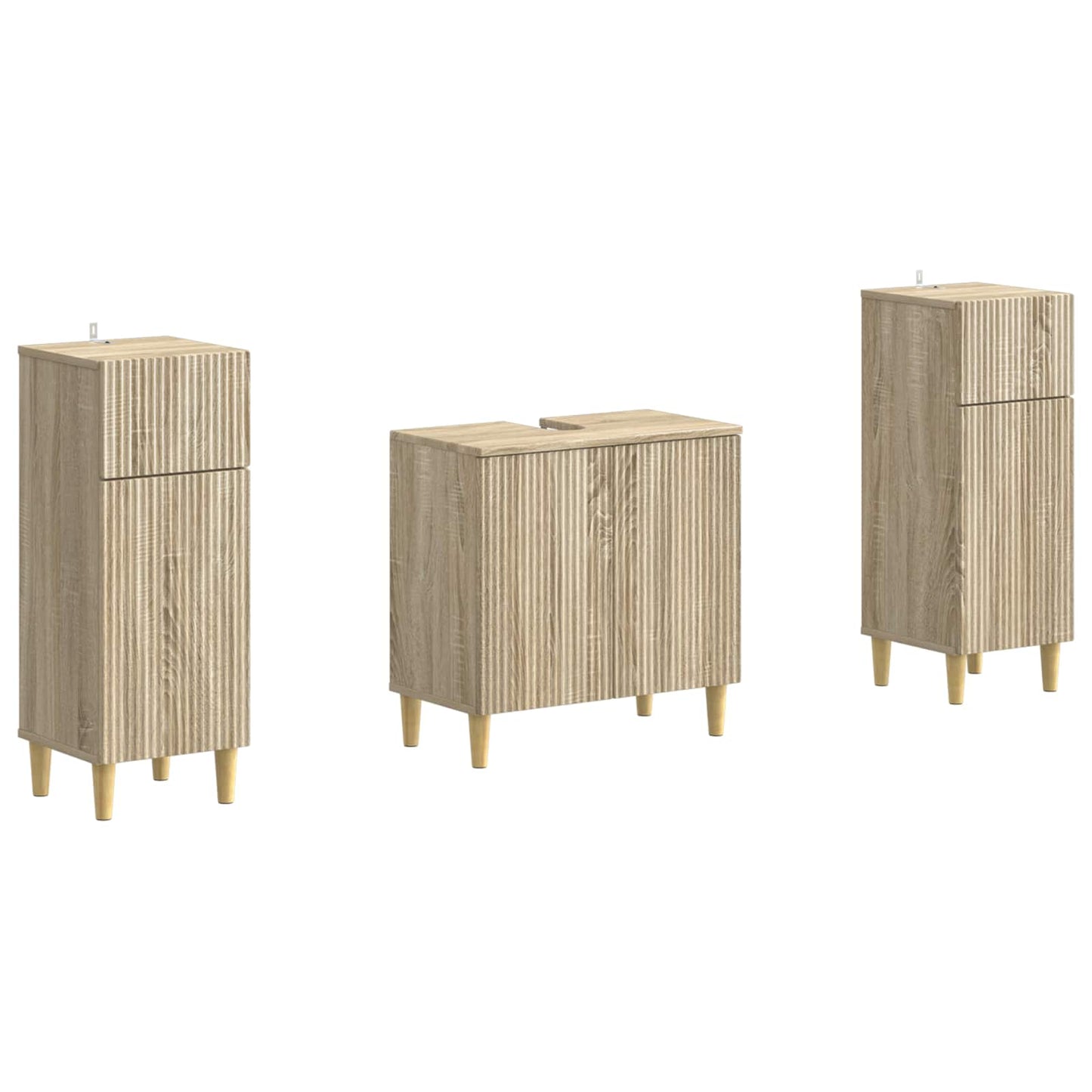 2-delige Badkamerkast Set ARNHEM Sonoma Eiken Bewerkt hout is nu te koop bij PeponiXL, paradijselijk wonen!