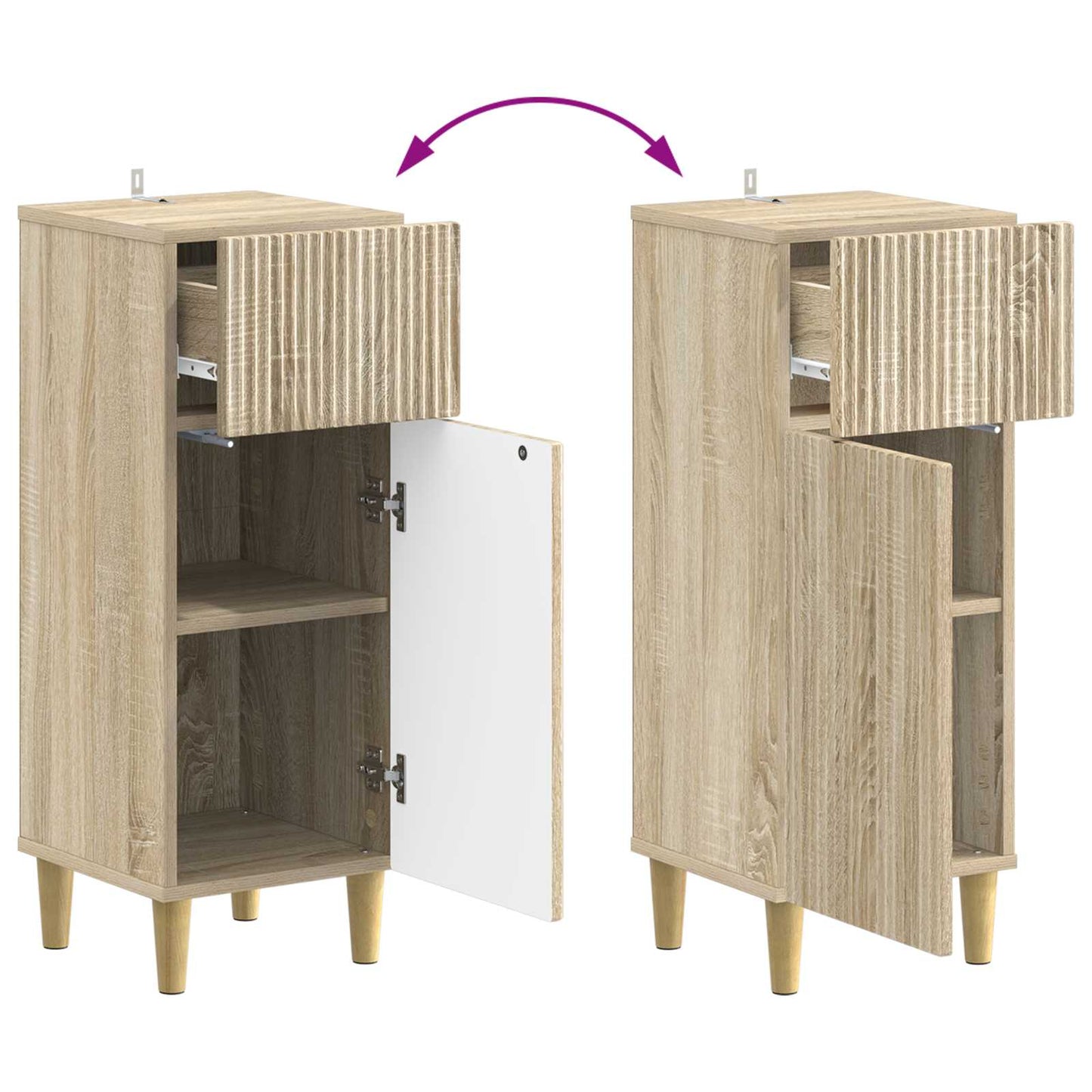 2-delige Badkamerkast Set ARNHEM Sonoma Eiken Bewerkt hout is nu te koop bij PeponiXL, paradijselijk wonen!