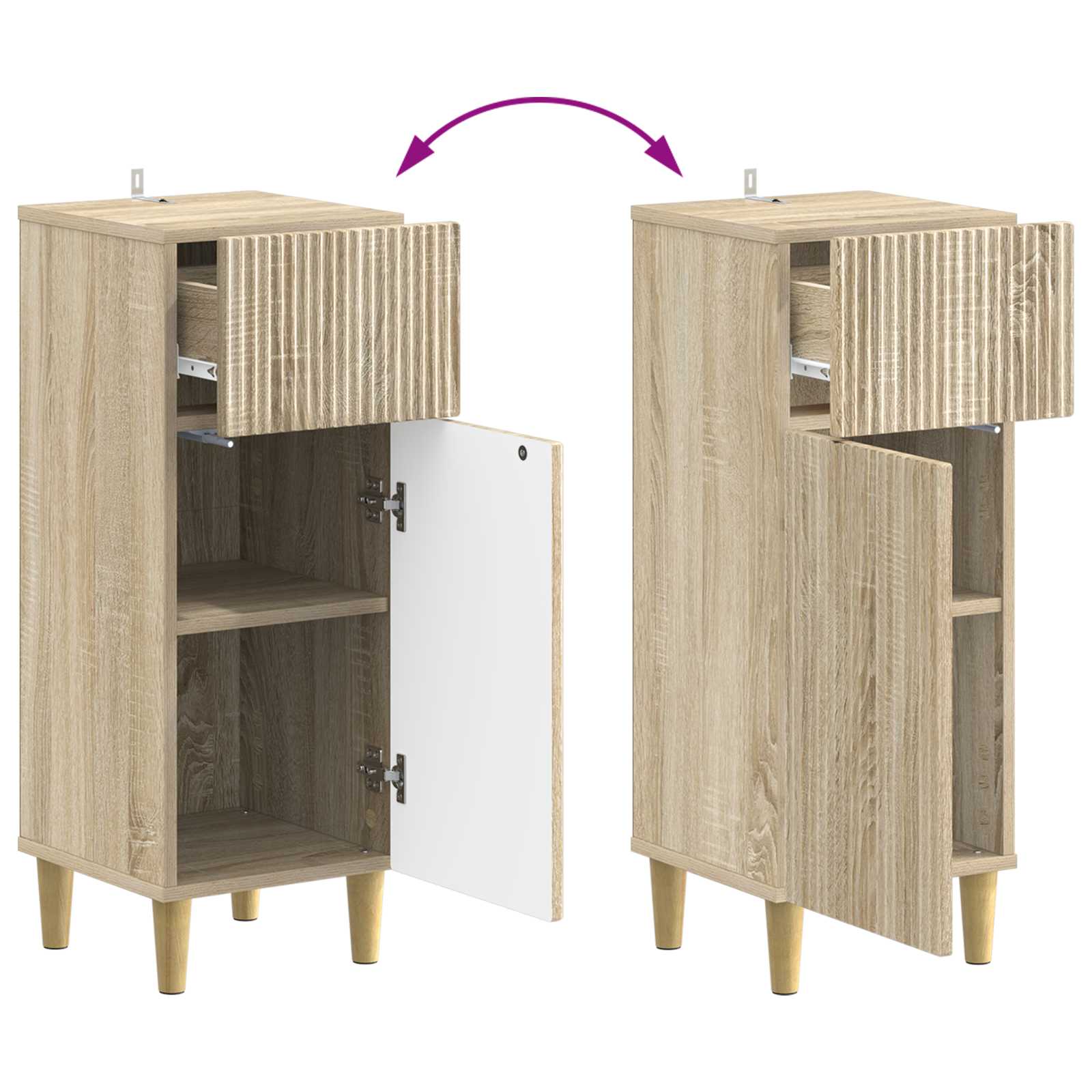 2-delige Badkamerkast Set ARNHEM Sonoma Eiken Bewerkt hout is nu te koop bij PeponiXL, paradijselijk wonen!