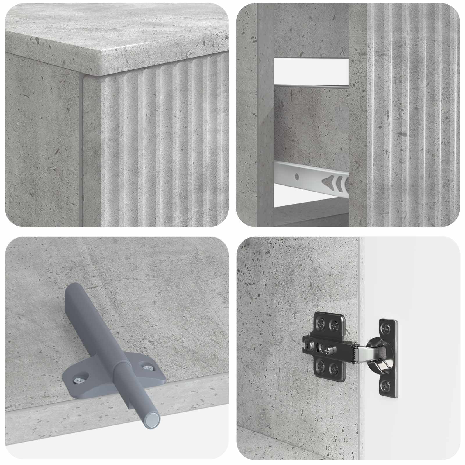 2-delige Badkamerkast Set ARNHEM Betongrijs Bewerkt hout is nu te koop bij PeponiXL, paradijselijk wonen!