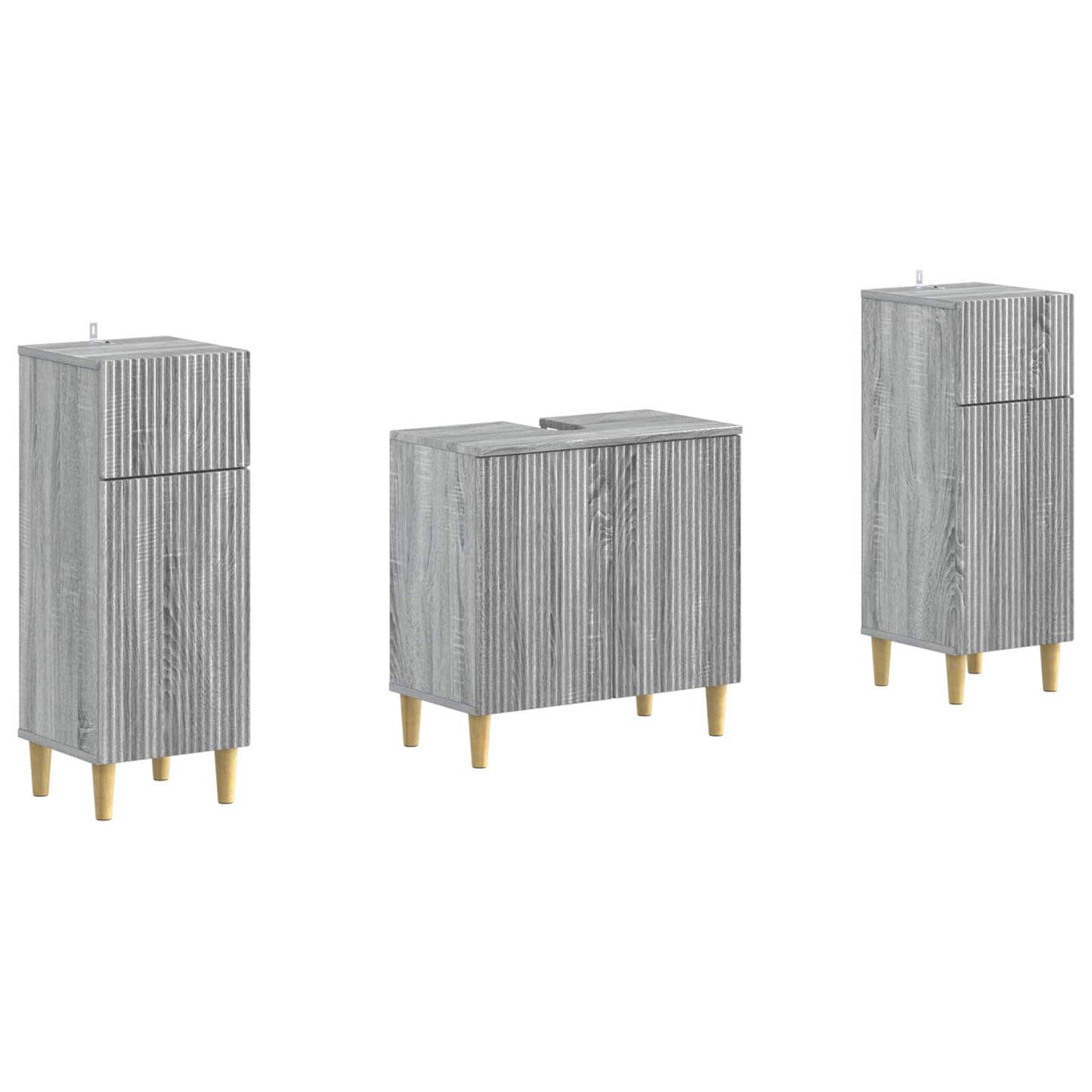 2-delige Badkamerkast Set ARNHEM Grijs Sonoma Bewerkt hout is nu te koop bij PeponiXL, paradijselijk wonen!